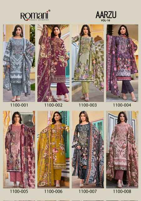 Romani Aarzu Vol -16 Cotton Dress Material (8 pcs Catalogue)