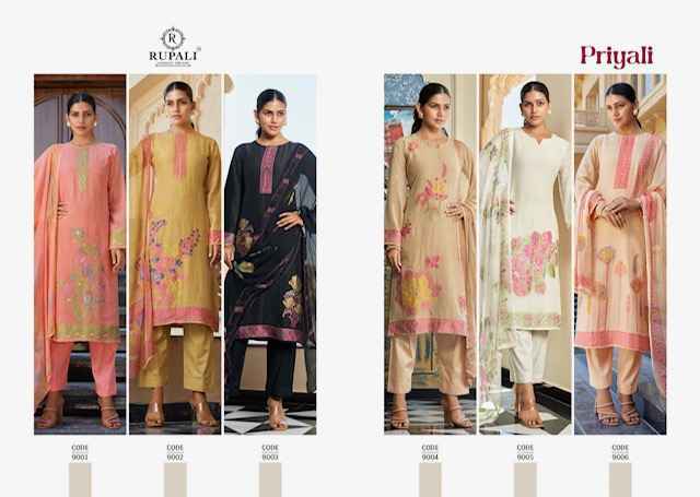 Rupali Fashion Priyali Viscouse Dress Material 6 pcs Catalogue