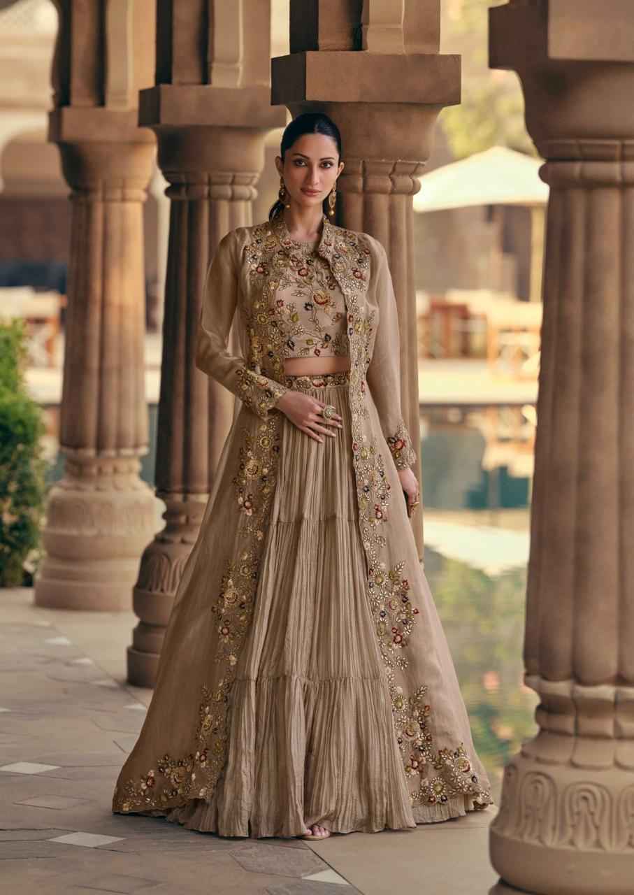 Sayuri Designer Mahotsav Gold Readymade Chinon Silk Dress 4 pcs Catalogue