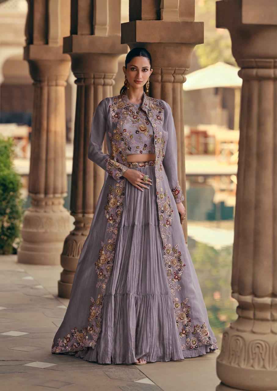 Sayuri Designer Mahotsav Gold Readymade Chinon Silk Dress 4 pcs Catalogue