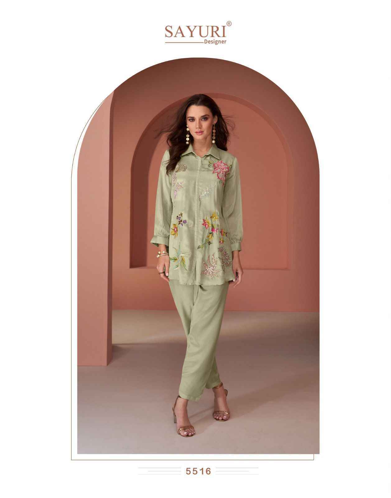 Sayuri Designer Pearl Silk Co Ord Set (5 pcs Catalogue)
