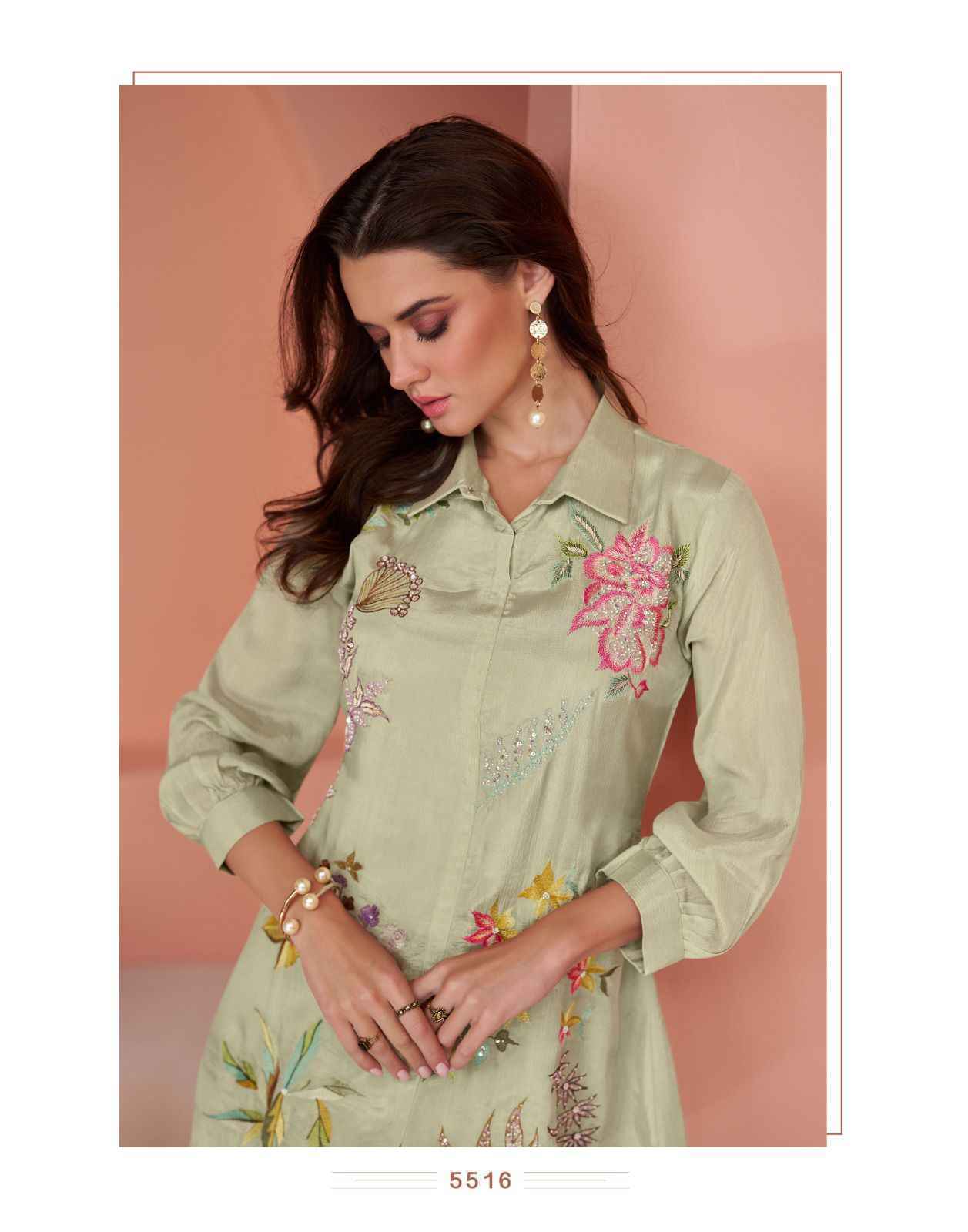 Sayuri Designer Pearl Silk Co Ord Set (5 pcs Catalogue)