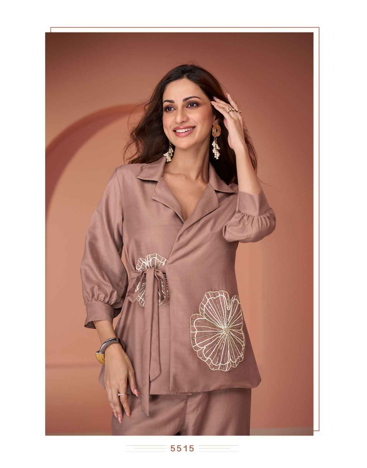 Sayuri Designer Pearl Silk Co Ord Set (5 pcs Catalogue)
