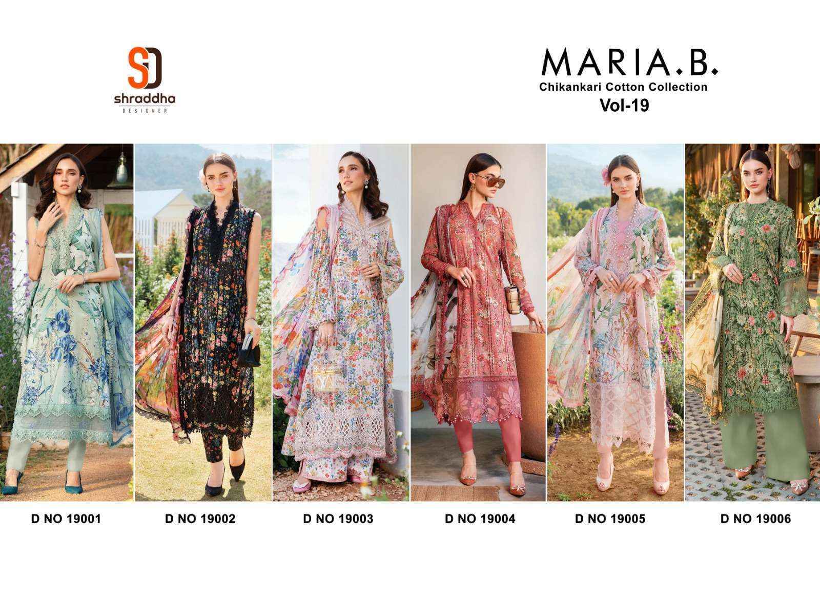 Shraddha Designer Maria B Chikankari Cotton Collection Vol 19 Cotton Dress Material 6 pcs Catalogue
