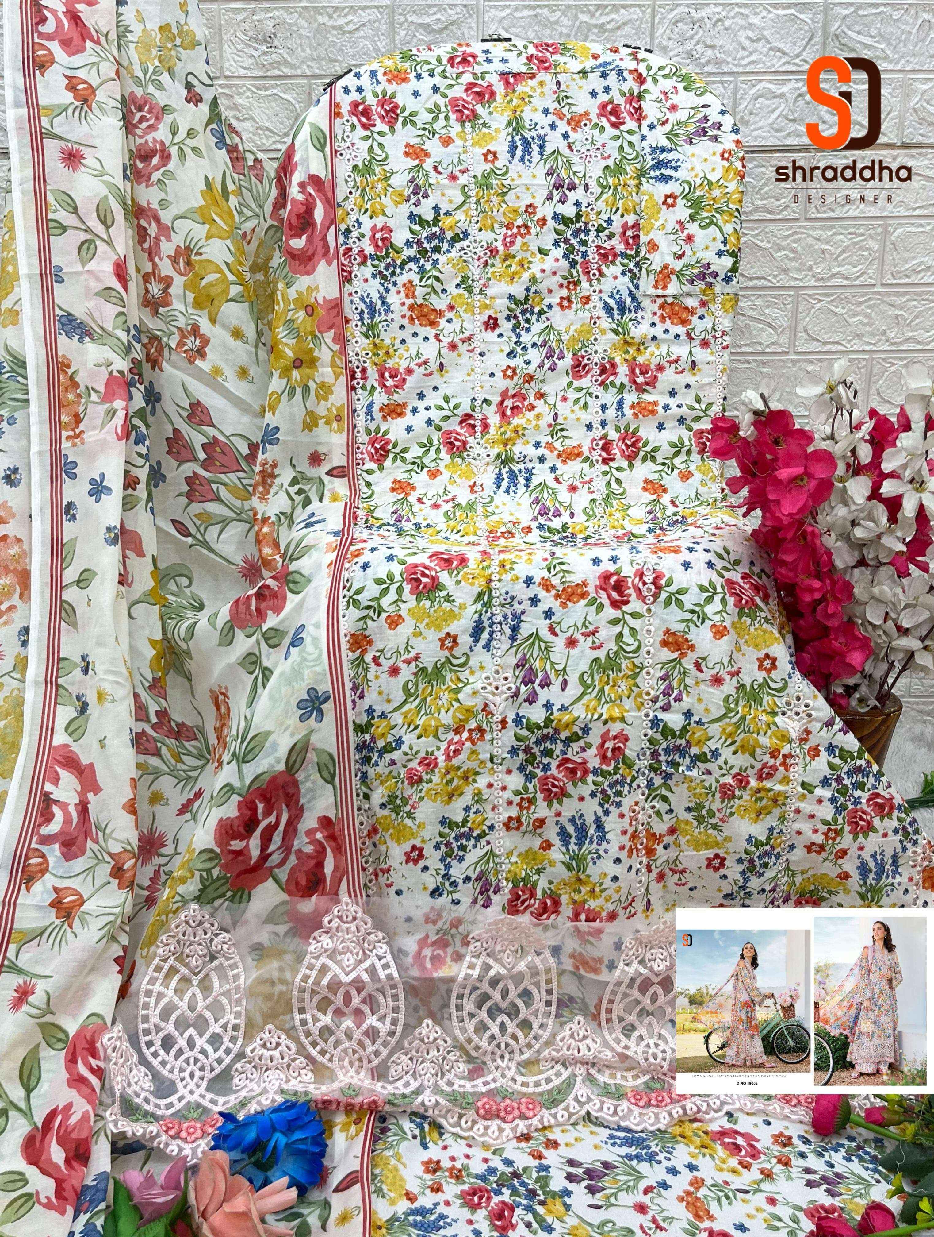 Shraddha Designer Maria B Chikankari Cotton Collection Vol 19 Cotton Dress Material 6 pcs Catalogue