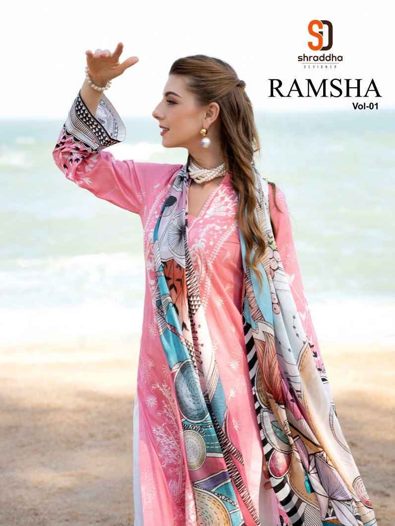 Shraddha Designer Ramsha Vol-1 Cotton Dress Material (4 pcs Catalogue)