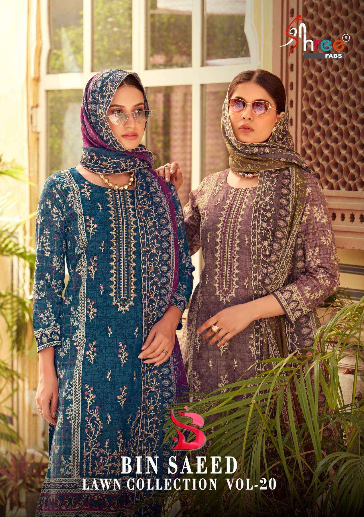 Shree Fabs Bin Saeed Lawn Collection Vol-20 Cotton Dress Material (6 pcs Catalogue)
