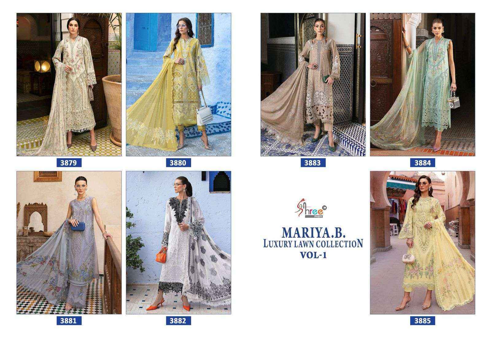 Shree Fabs Mariya B Luxury Lawn Collection Vol-1 Cotton Dress Material (7 pcs Catalogue)