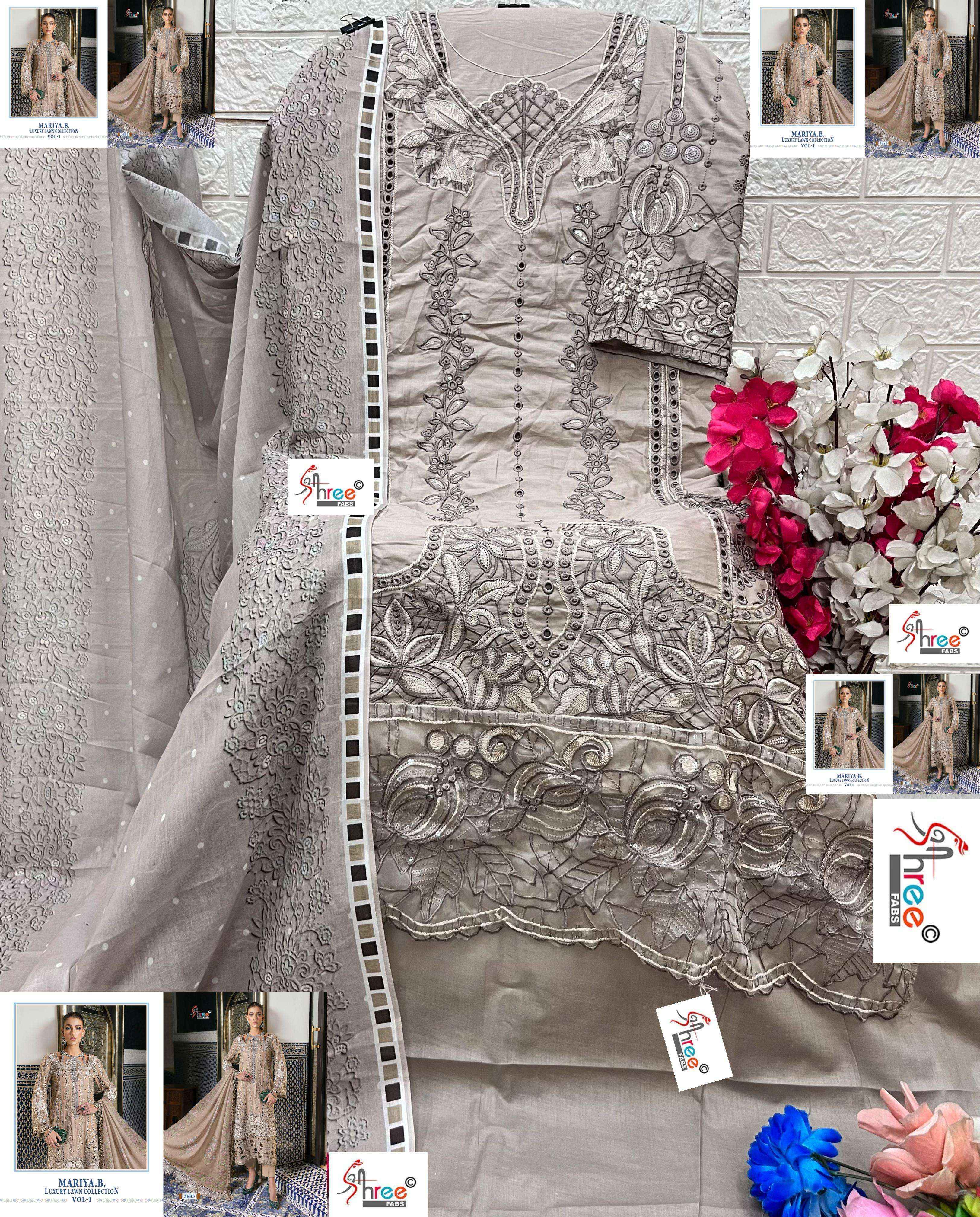 Shree Fabs Mariya B Luxury Lawn Collection Vol-1 Cotton Dress Material (7 pcs Catalogue)