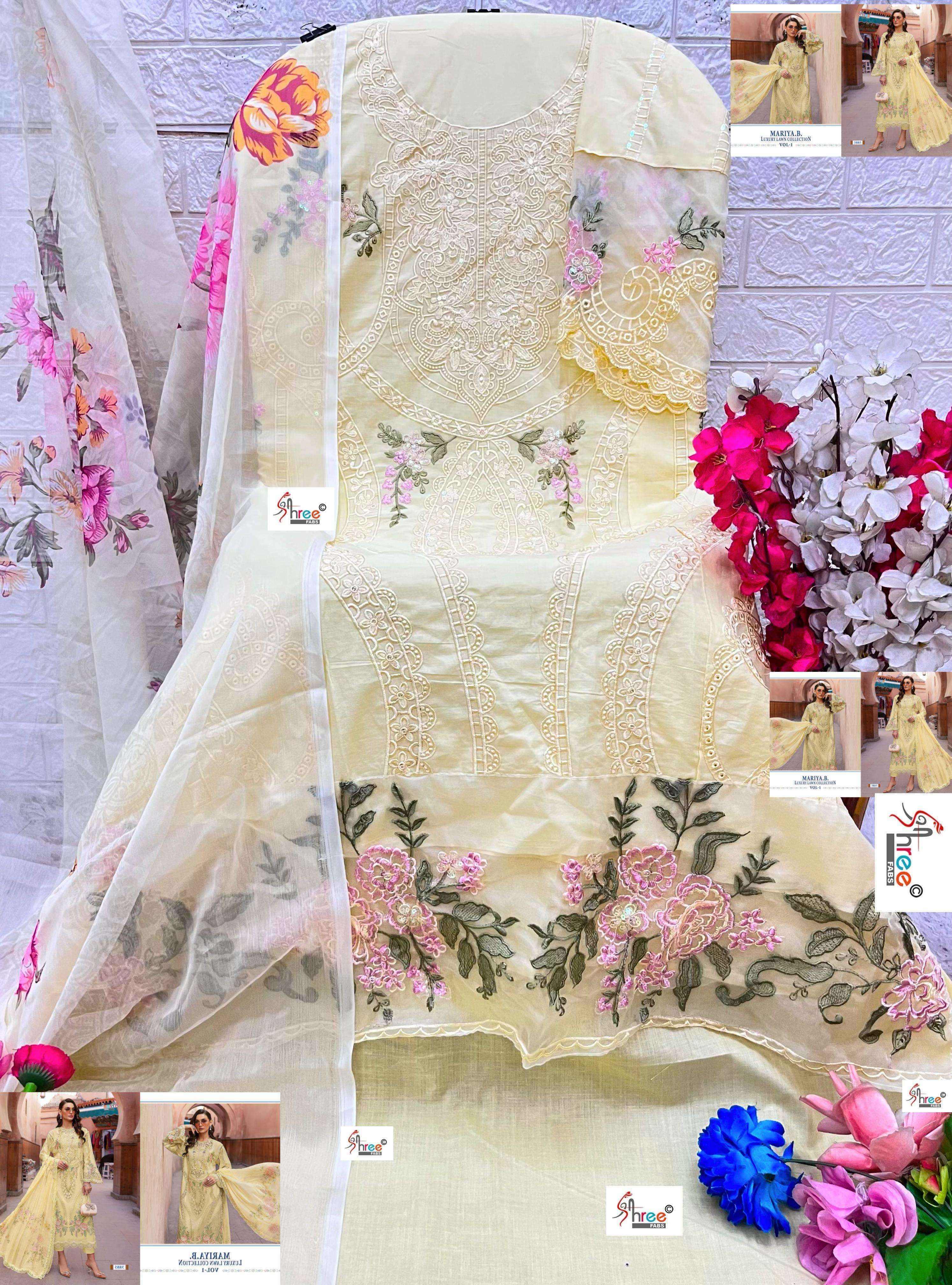 Shree Fabs Mariya B Luxury Lawn Collection Vol-1 Cotton Dress Material (7 pcs Catalogue)