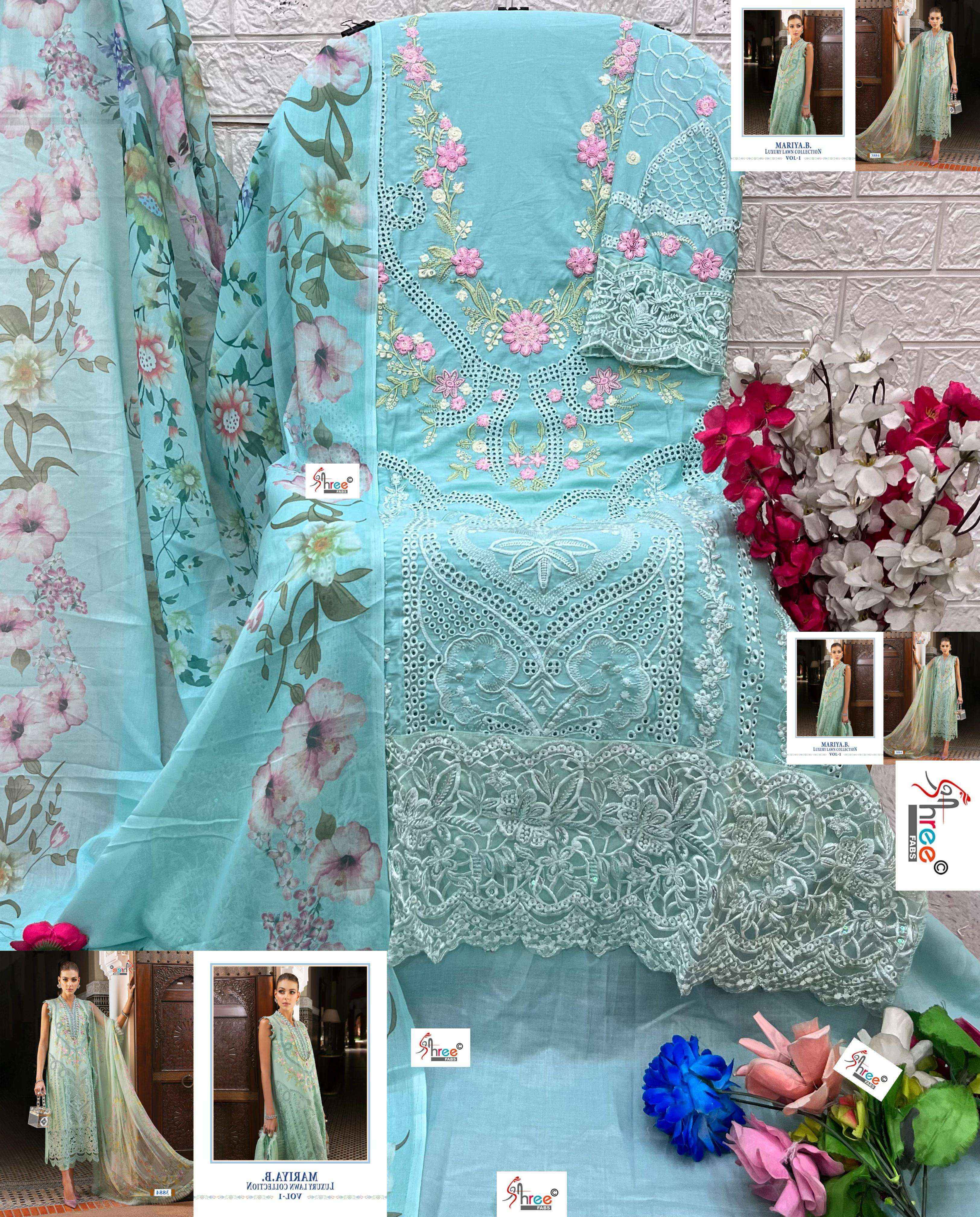 Shree Fabs Mariya B Luxury Lawn Collection Vol-1 Cotton Dress Material (7 pcs Catalogue)