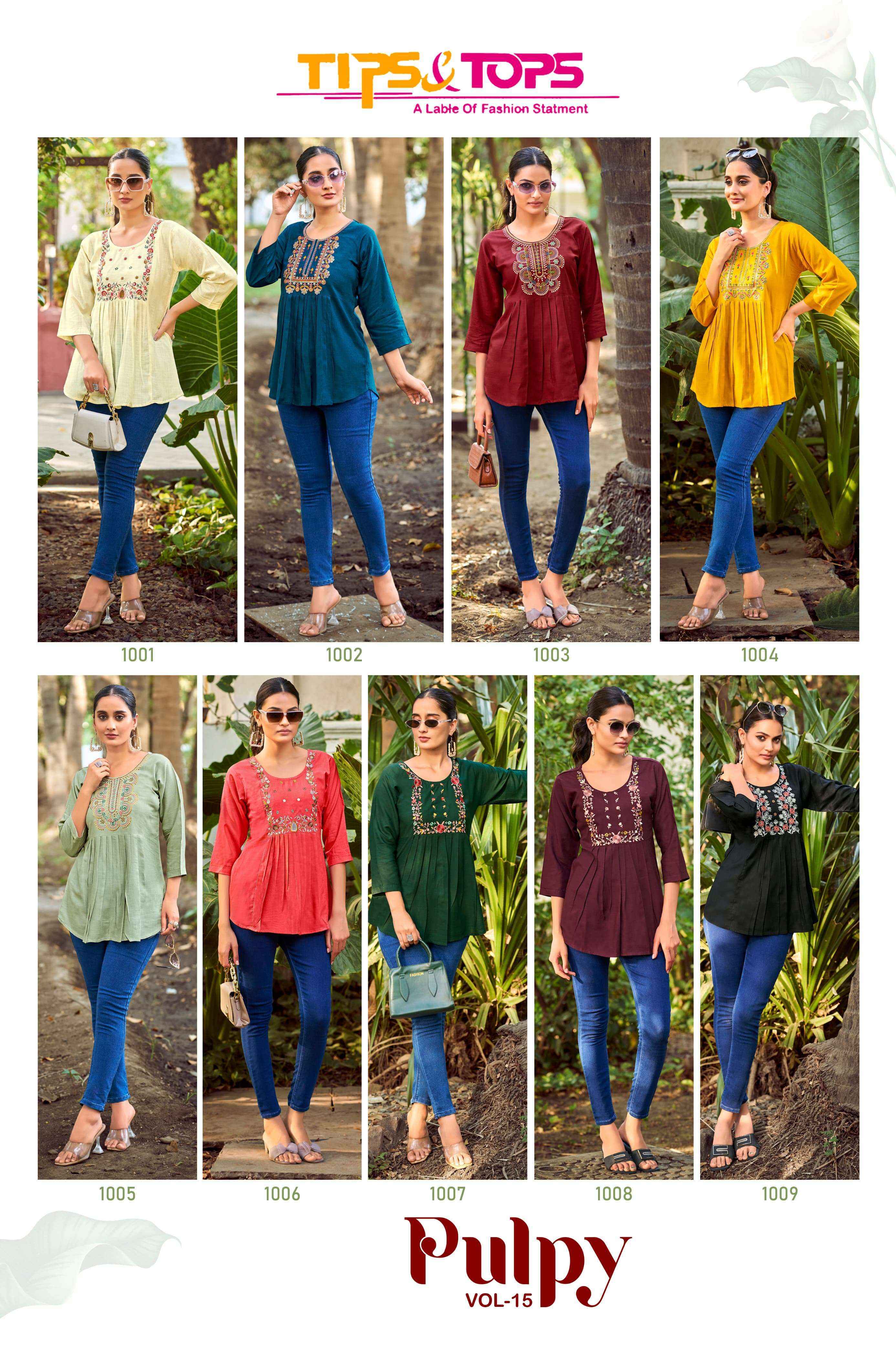 Tips & Tops Pulpy Vol-15 Rayon Top (9 pcs Catalogue)