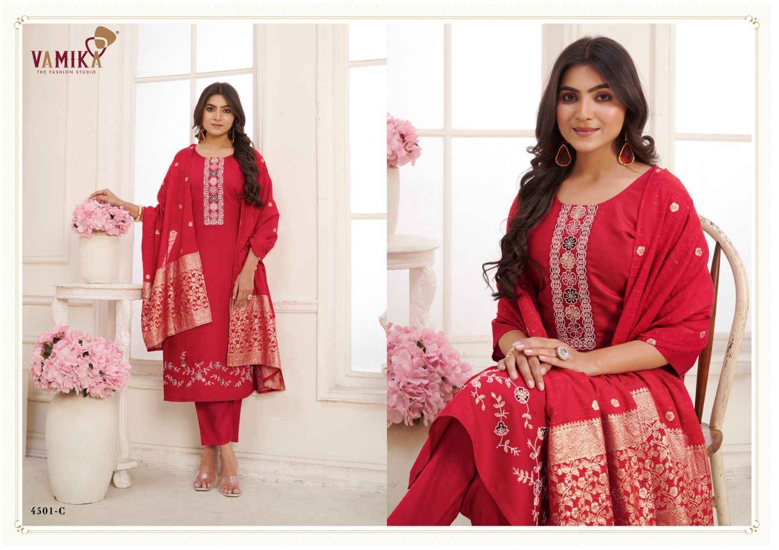 Vamika Jannat Vol 2 Viscos Vertican Silk Kurti Combo 4 pcs Catalogue