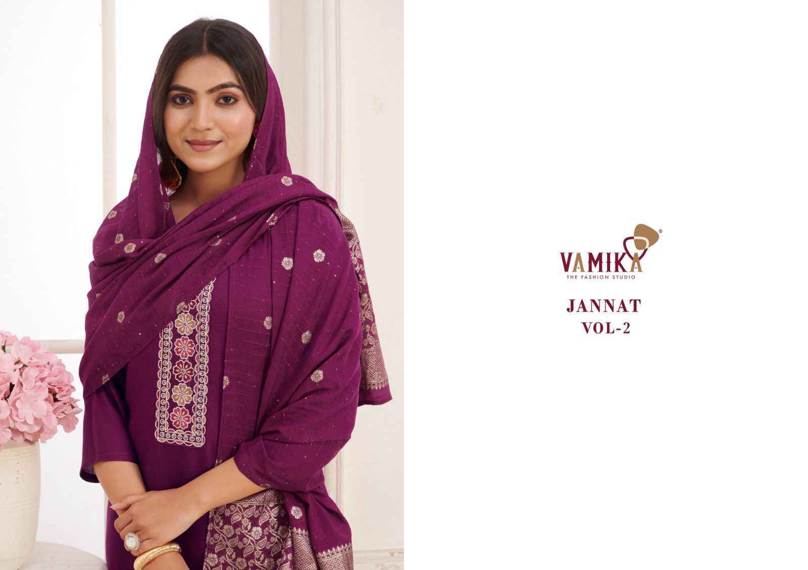 Vamika Jannat Vol 2 Viscos Vertican Silk Kurti Combo 4 pcs Catalogue