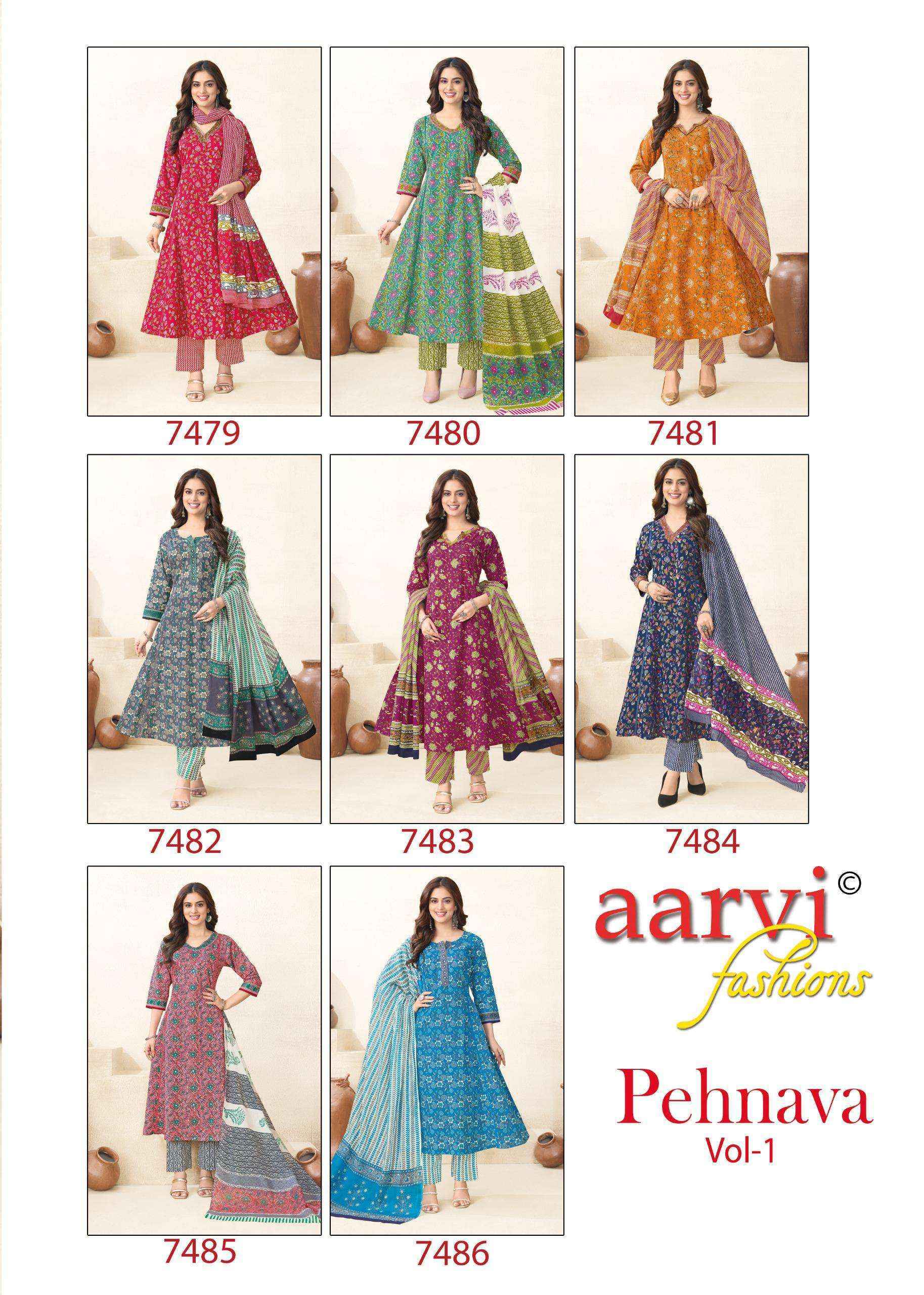 Aarvi Fashion Pehnava Vol-1 Radymade Cotton Dress (8 pcs Catalogue)