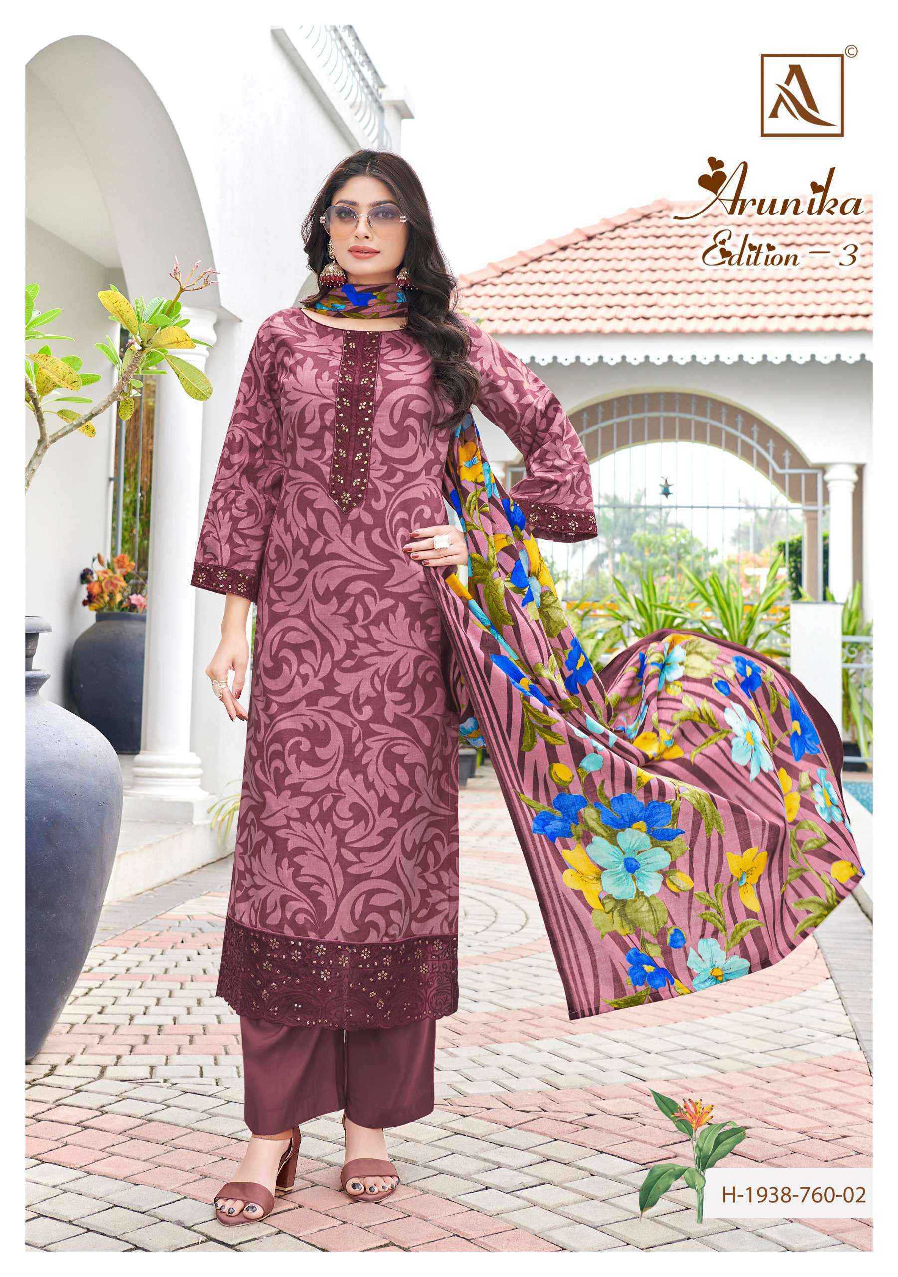 Alok Arunika Edition 3 Cambric Cotton Dress Material 6 pcs Catalogue