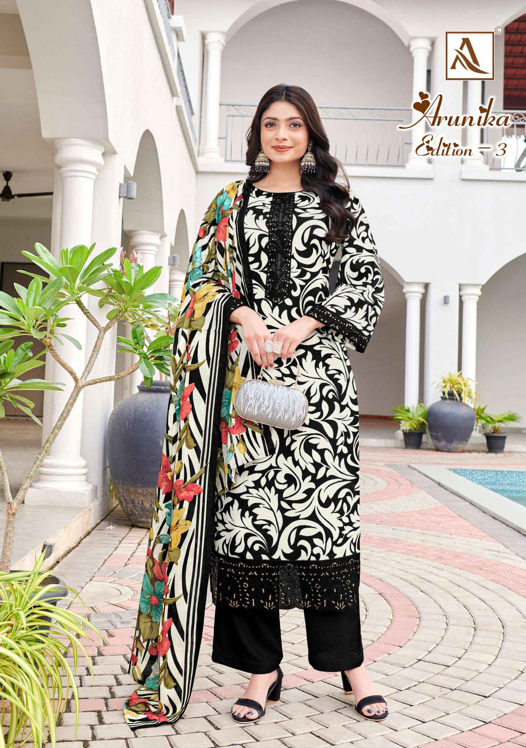Alok Arunika Edition 3 Cambric Cotton Dress Material 6 pcs Catalogue