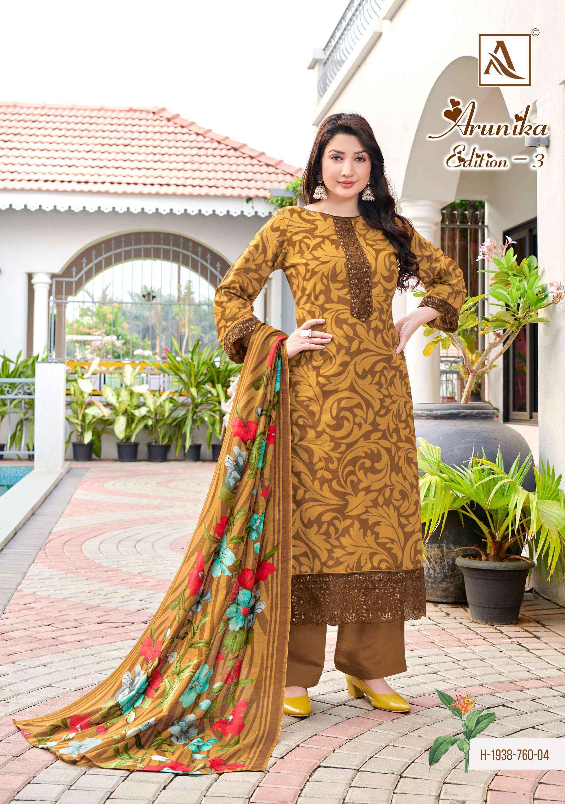 Alok Arunika Edition 3 Cambric Cotton Dress Material 6 pcs Catalogue