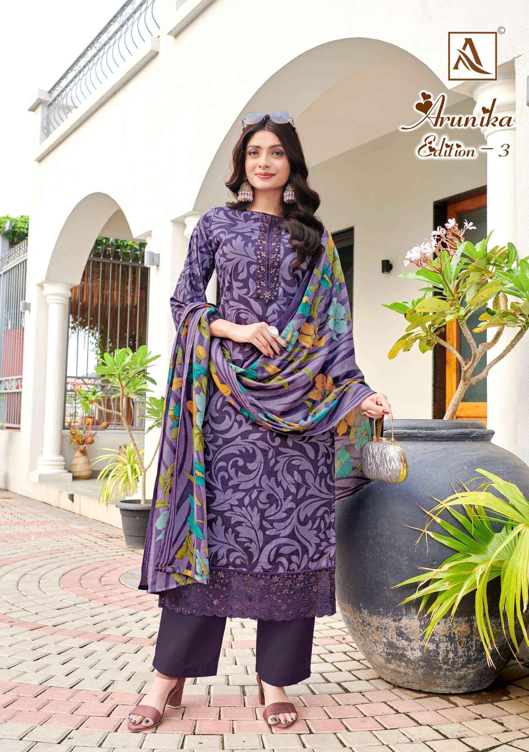 Alok Arunika Edition 3 Cambric Cotton Dress Material 6 pcs Catalogue