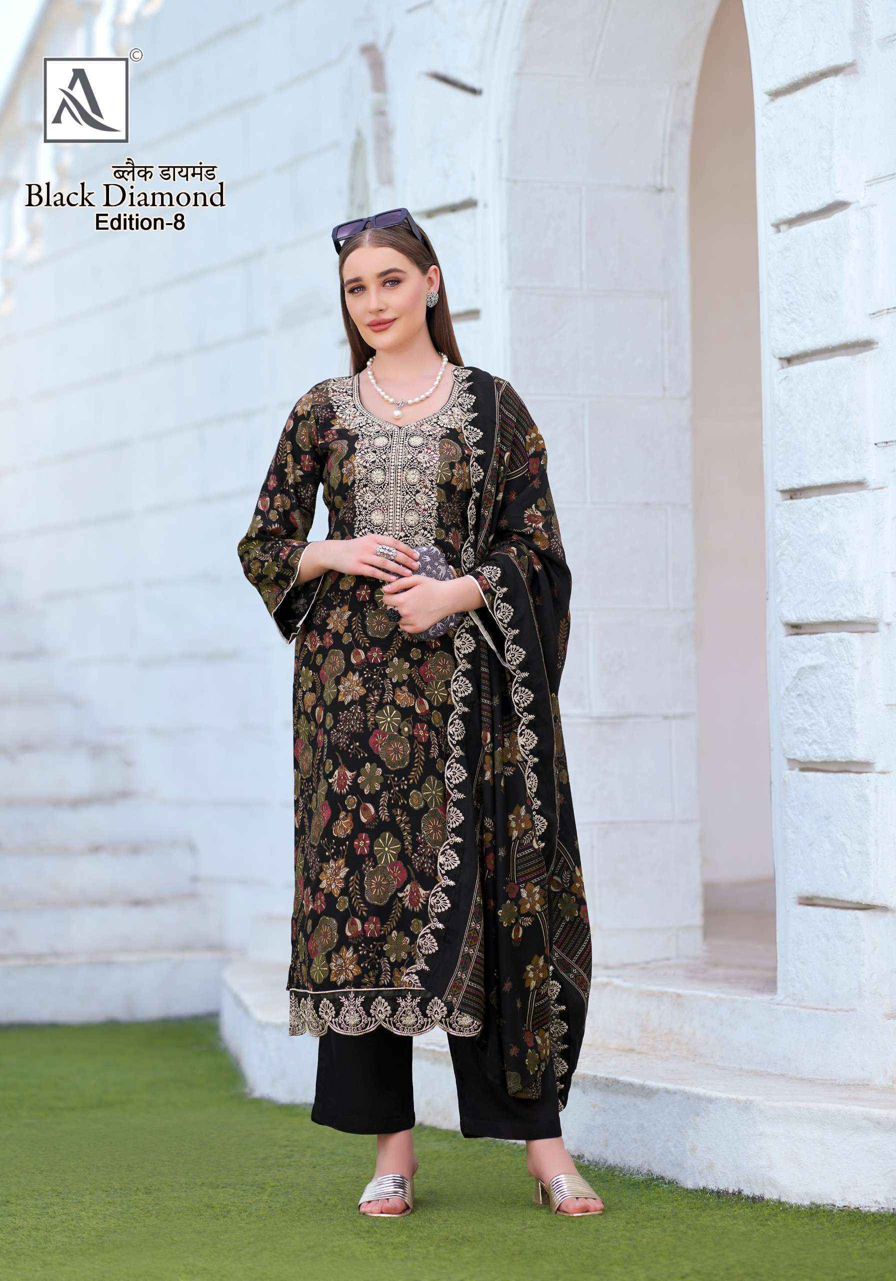 Alok Black Diamond Edition-8 Rayon Dress Material (6 pcs Catalogue)