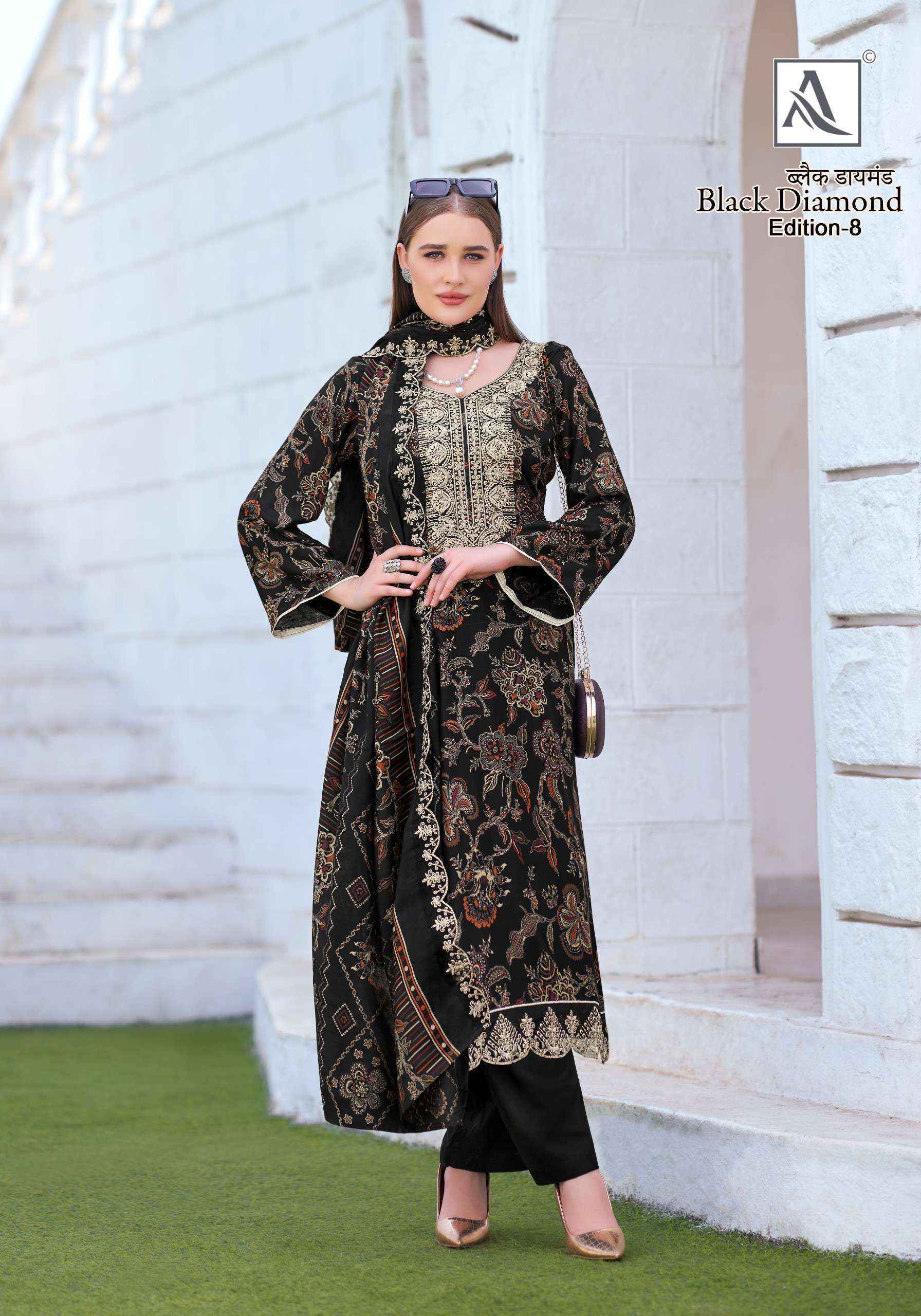 Alok Black Diamond Edition-8 Rayon Dress Material (6 pcs Catalogue)