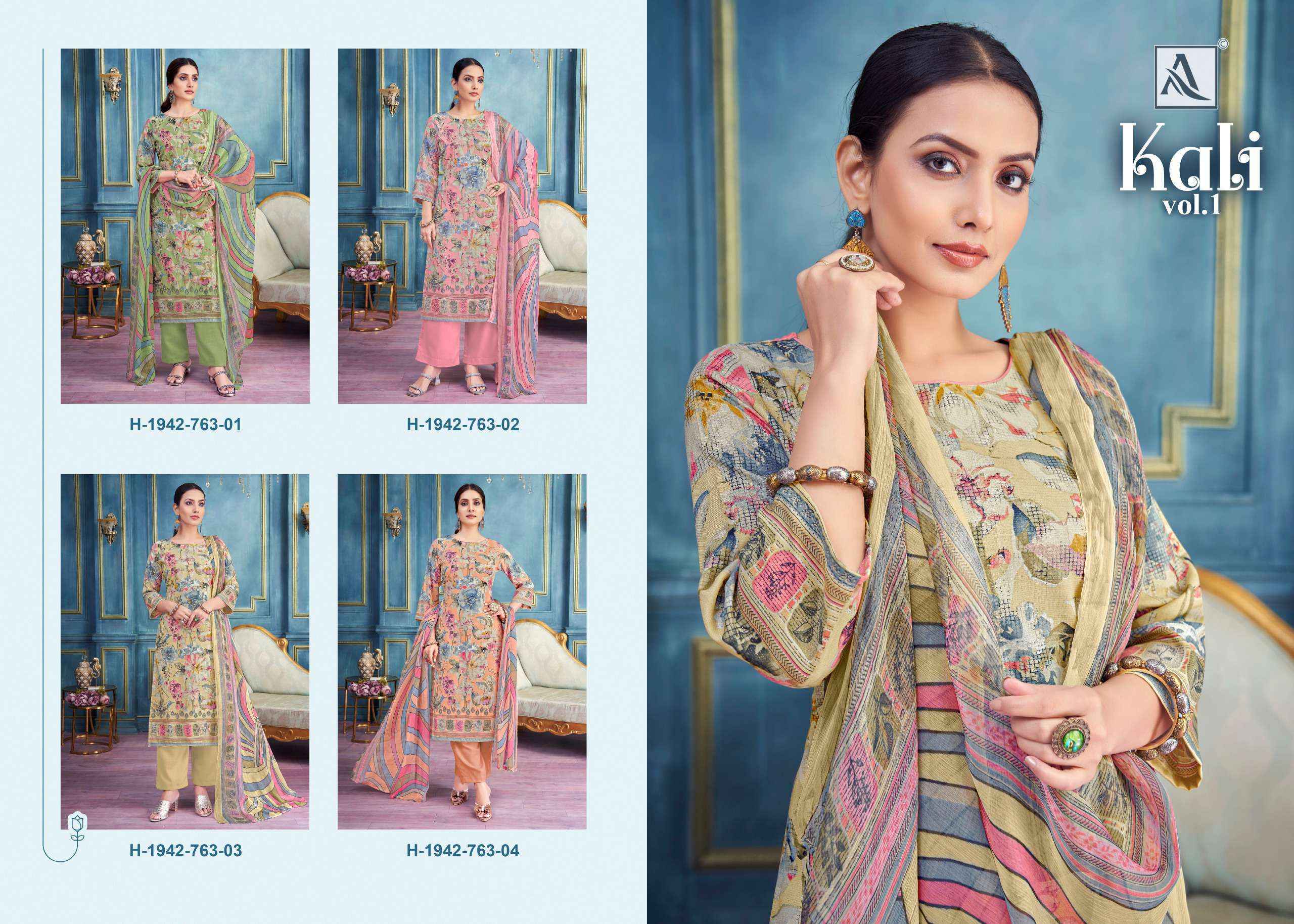 Alok Kali Viscouse Dress Material 4 pcs Catalogue