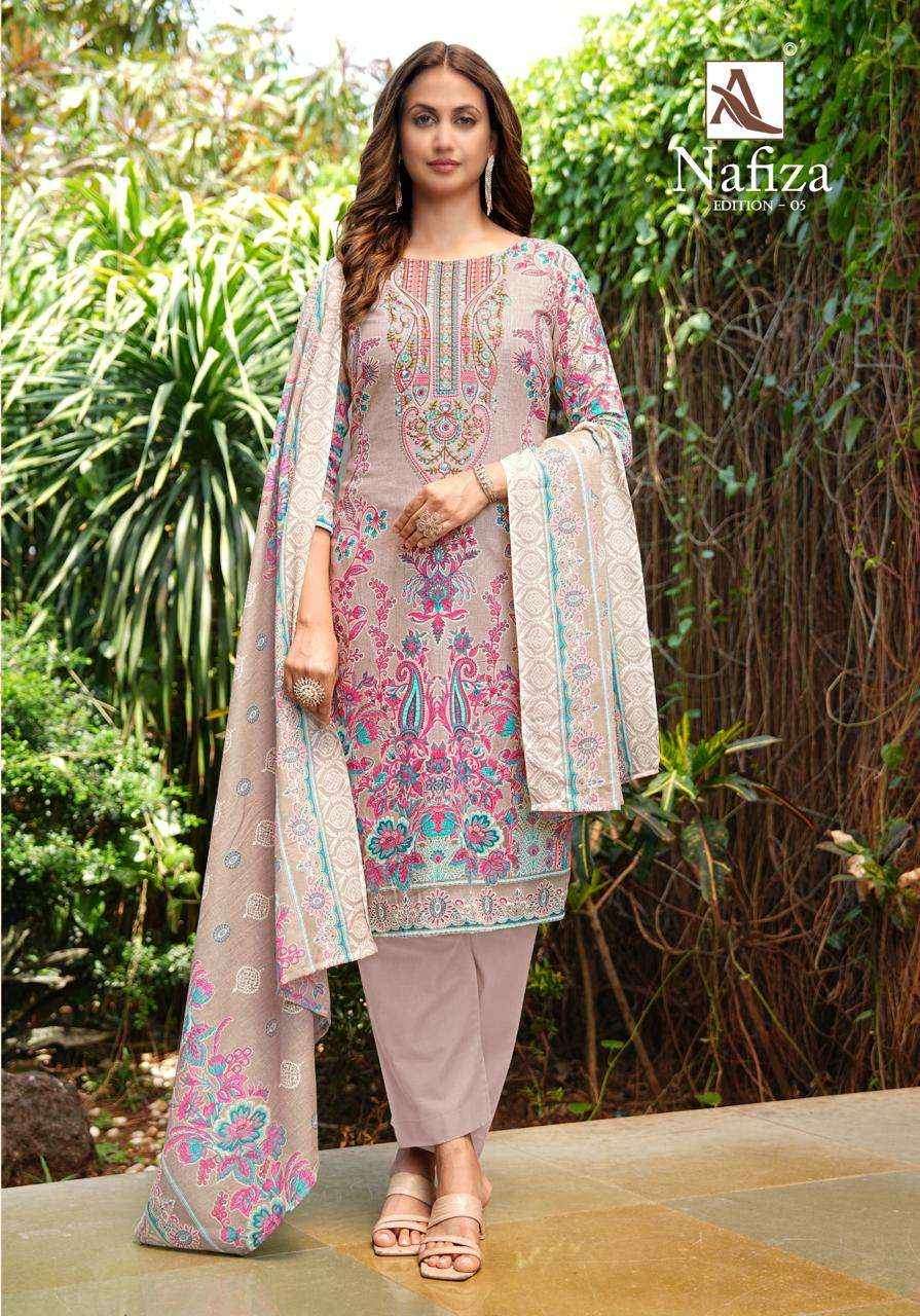 Alok Nafiza Editon-5 Cambric Cotton Dress Material (8 pcs Catalogue)