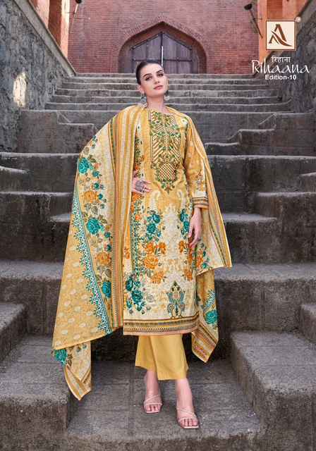 Alok Rihaana Edition-10 Cotton Dress Material (8 pcs Catalogue)