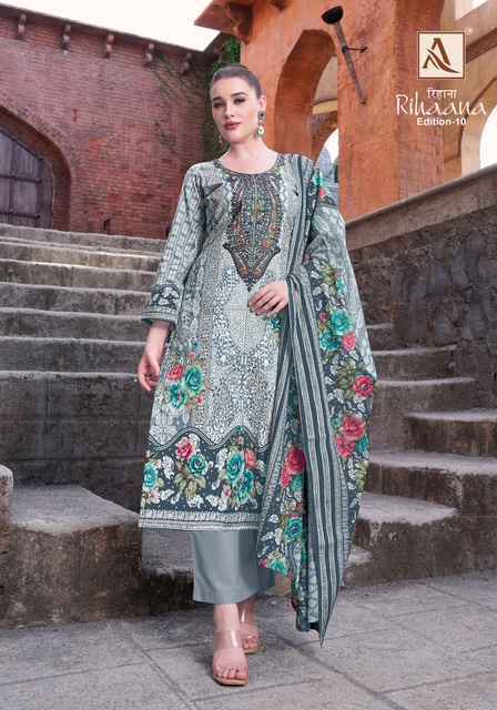 Alok Rihaana Edition-10 Cotton Dress Material (8 pcs Catalogue)