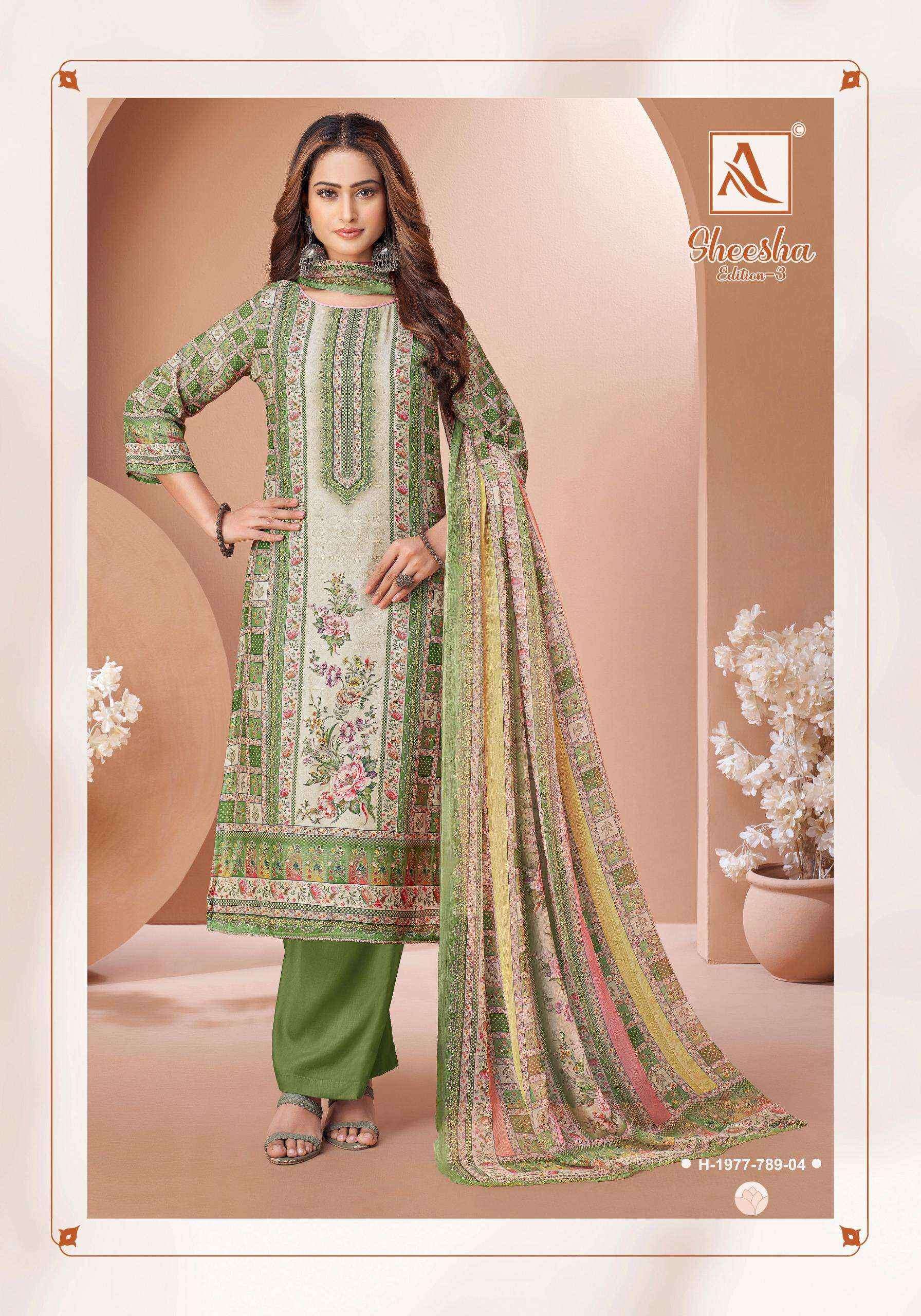 Alok Sheesha Vol-3 Viscose Muslin Dress Material (4 pcs Catalogue)