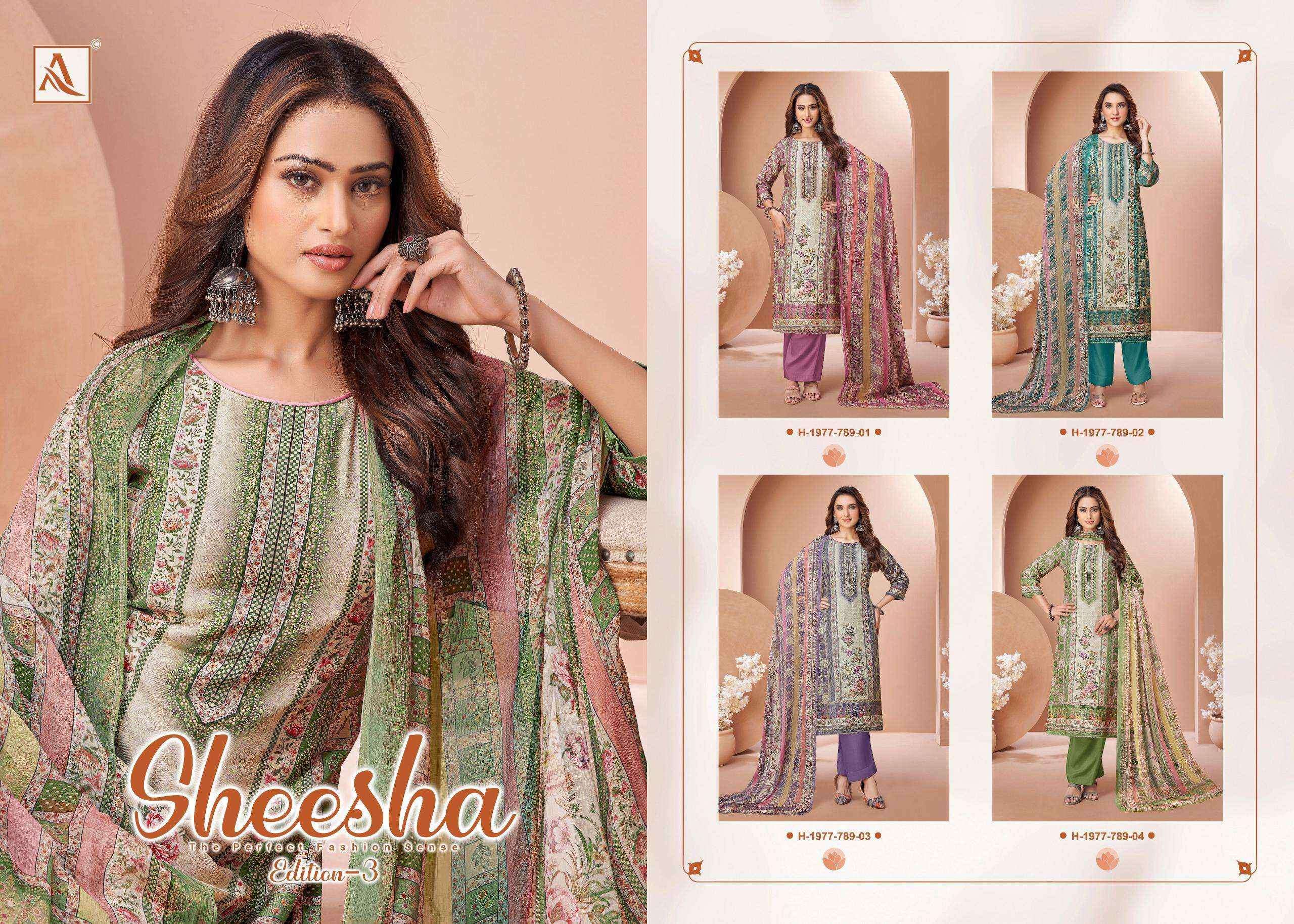 Alok Sheesha Vol-3 Viscose Muslin Dress Material (4 pcs Catalogue)