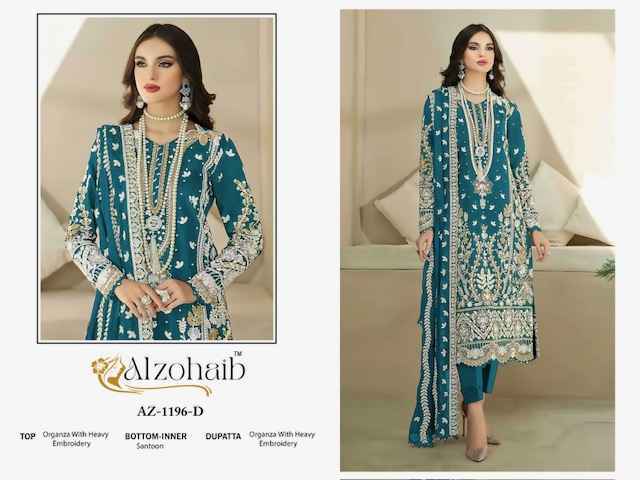 Alzohaib Aafa Vol-1 Organza Dress Material (8 pcs Catalogue)