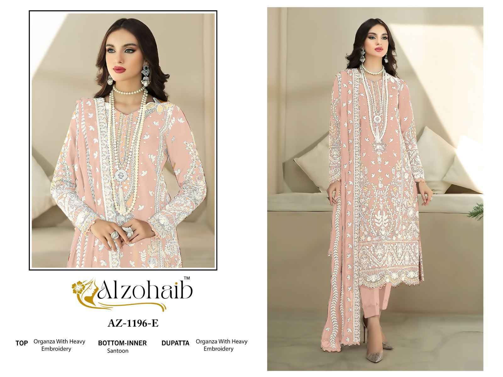 Alzohaib Aafa Vol-1 Organza Dress Material (8 pcs Catalogue)