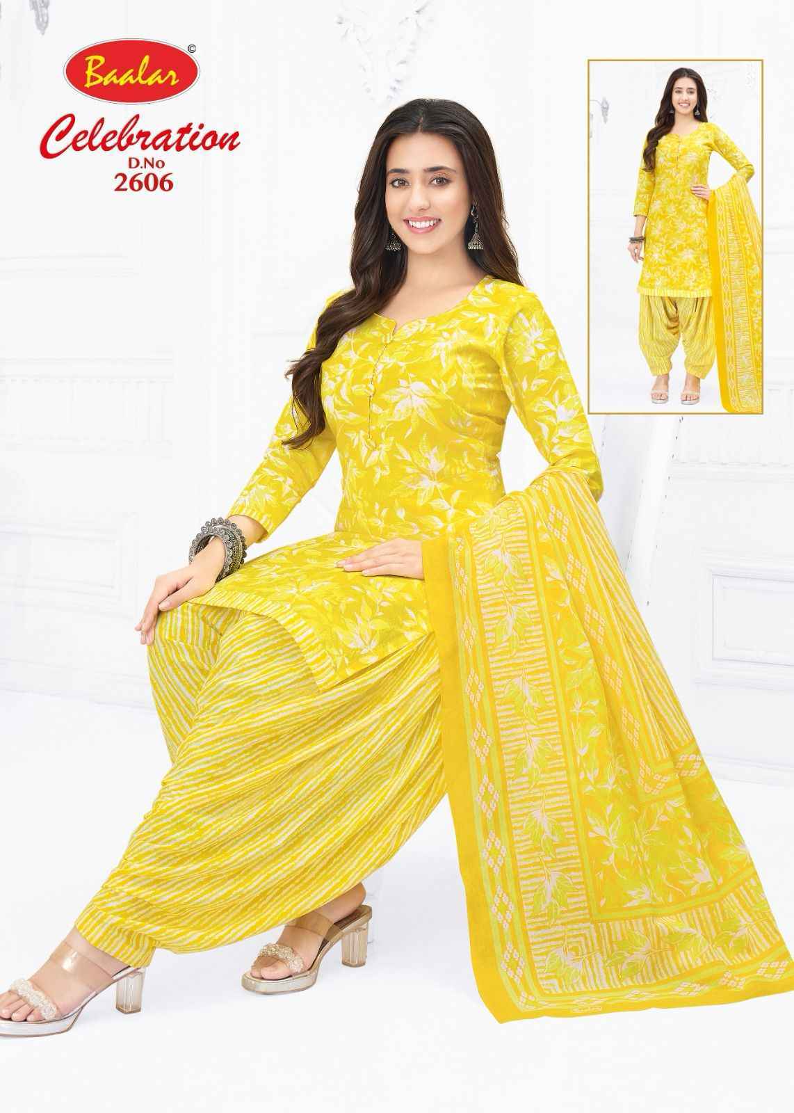 Baalar Celebration Vol 26 Cotton Dress Material 16 pcs Catalogue