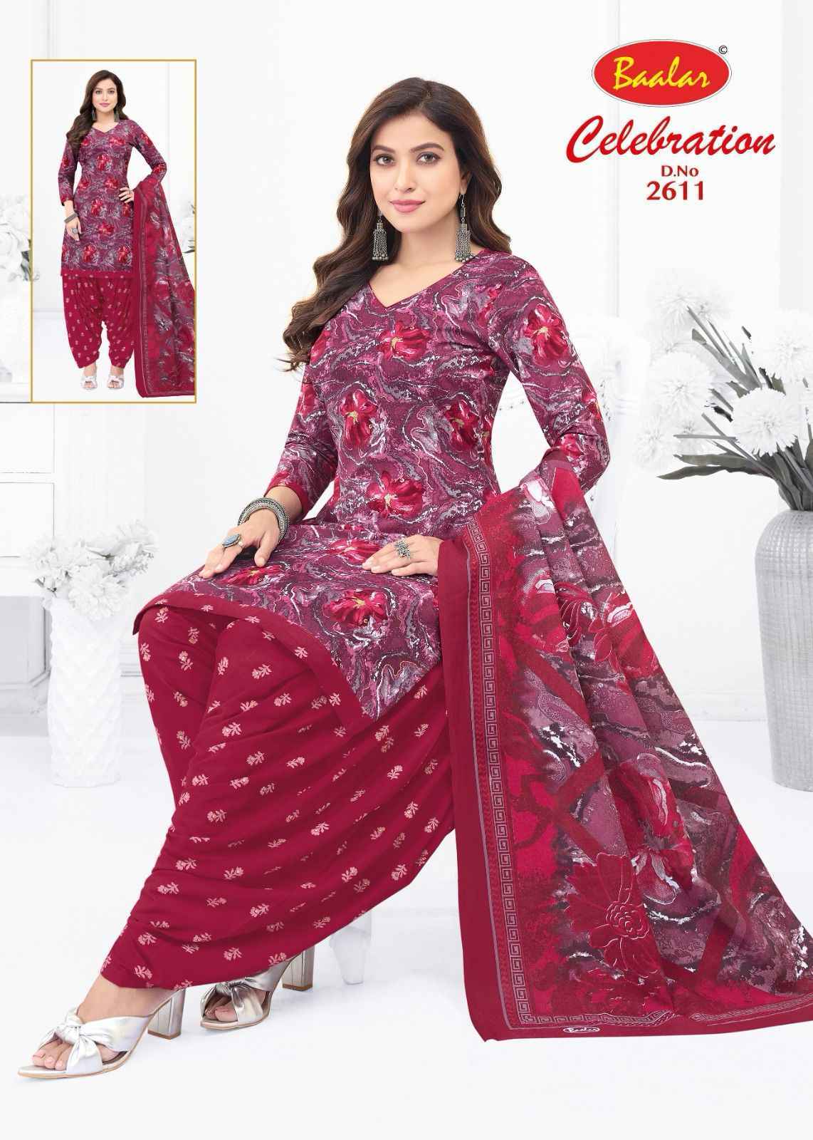 Baalar Celebration Vol 26 Cotton Dress Material 16 pcs Catalogue