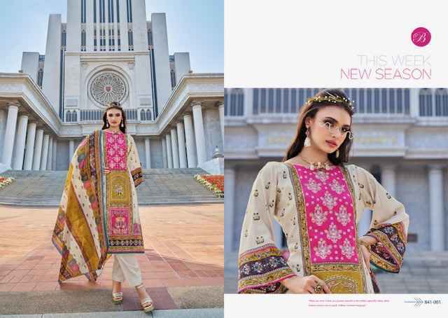 Belliza Dil-E-Nagma Black & White Edition Jam Cotton Dress Material (2 pcs Catalogue)