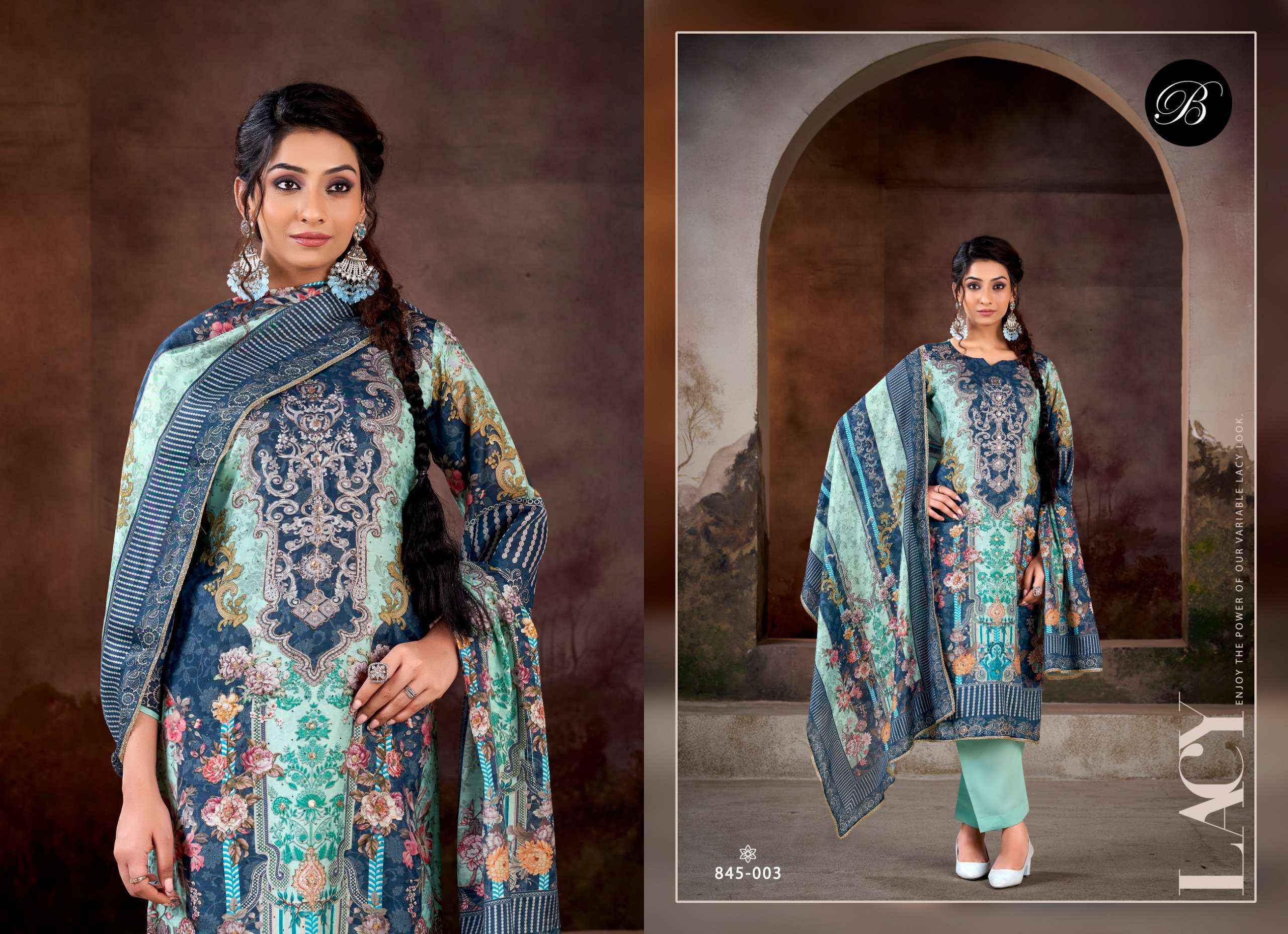 Belliza Kanika Vol 3 Viscouse Musline Dress Material 3 pcs Catalogue