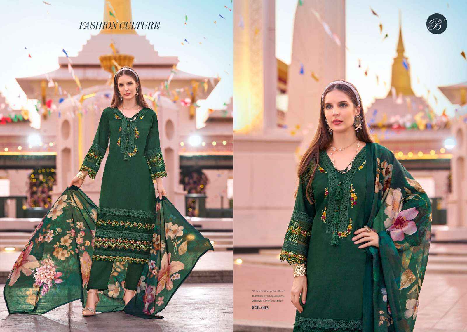 Belliza Majestic roman Silk Dress Material (6 pcs Cataloge)
