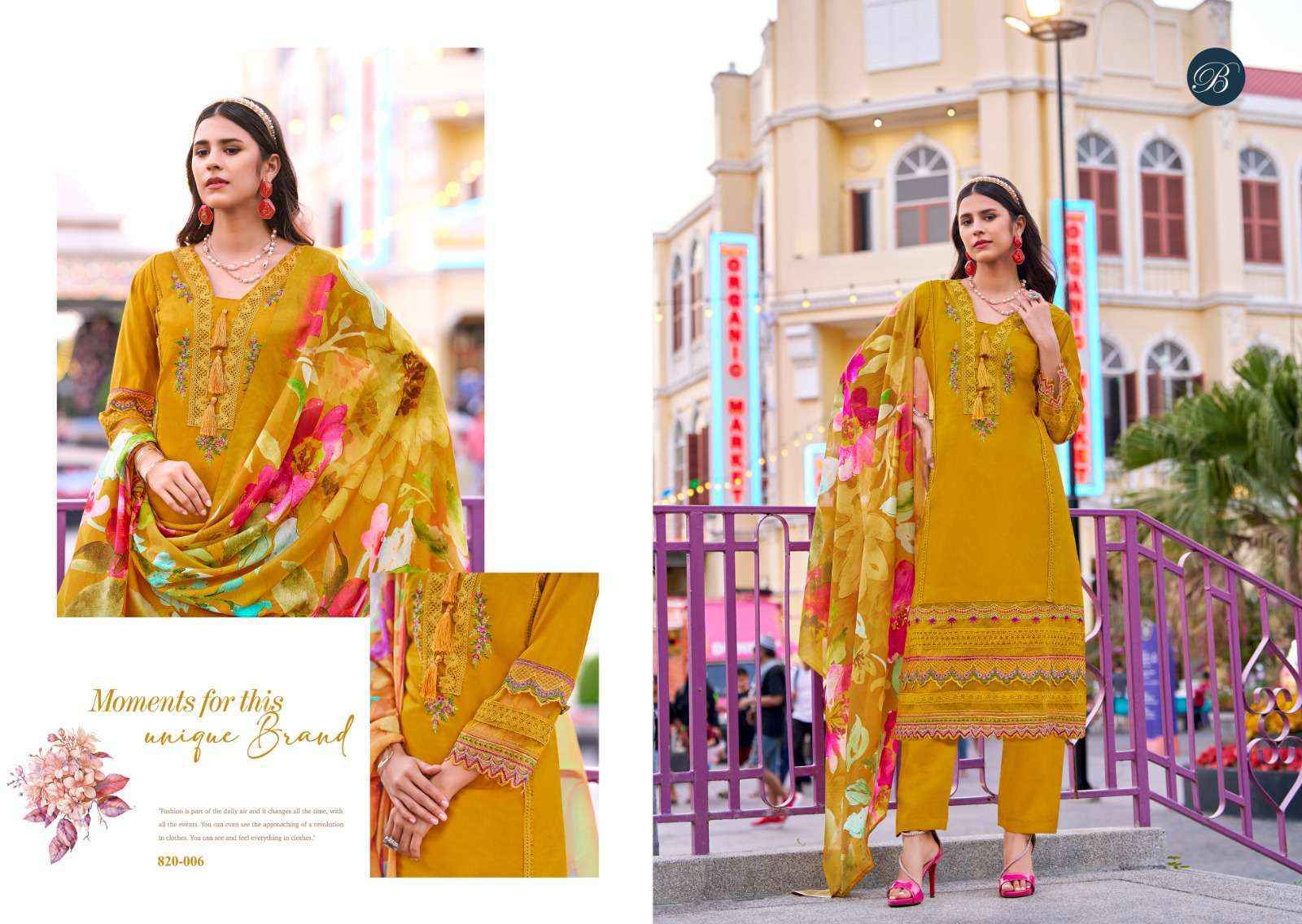 Belliza Majestic roman Silk Dress Material (6 pcs Cataloge)