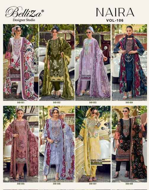 Belliza Naira Vol-106 Cotton Dress Material (8 pcs Cataloge)