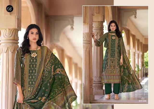 Belliza Nusrat Vol-5 Viscose Musline Dress Material (6 pcs Catalogue)