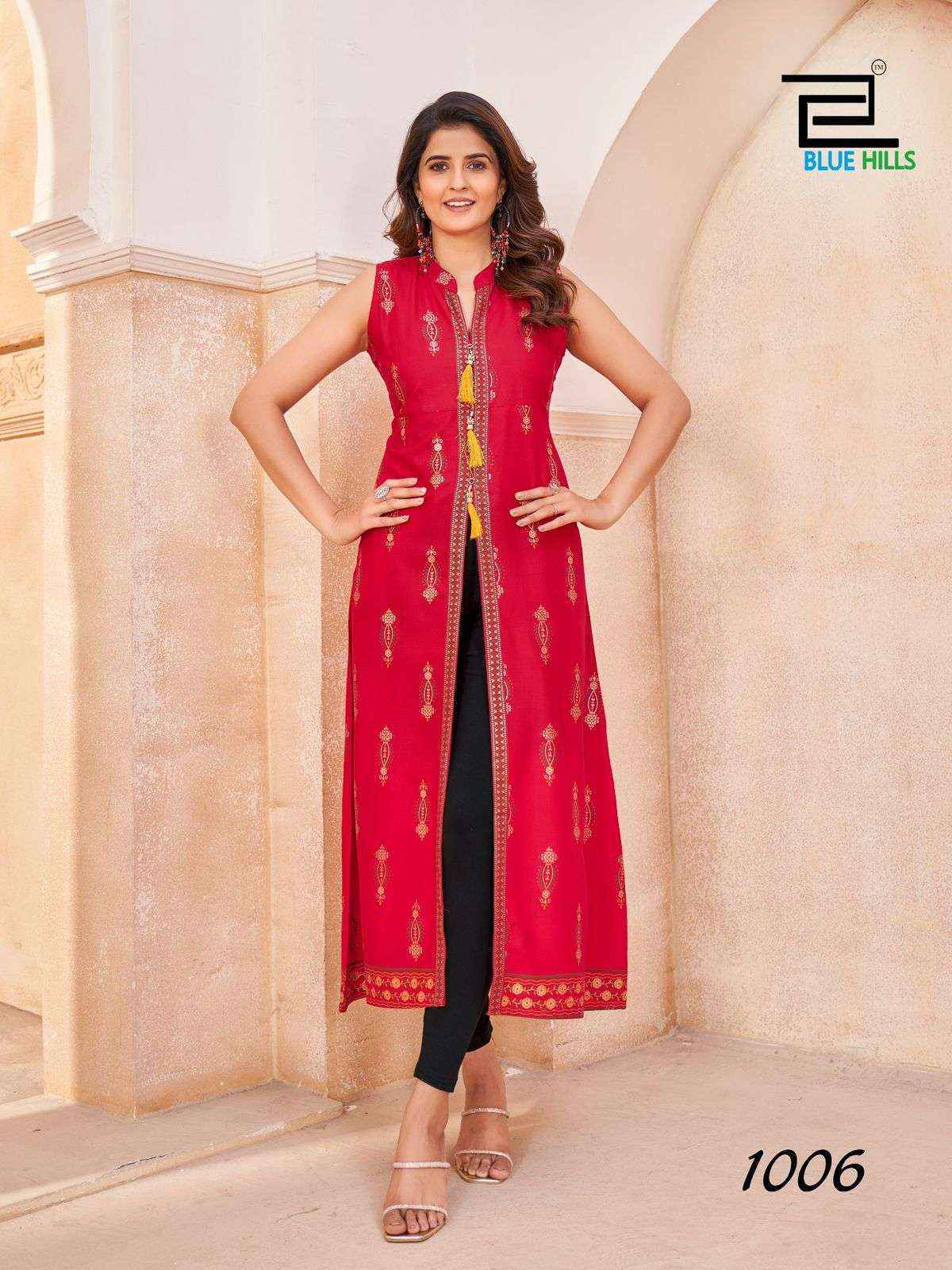 Blue Hills Cat Walk Rayon Kurti (8 pcs Catalogue)