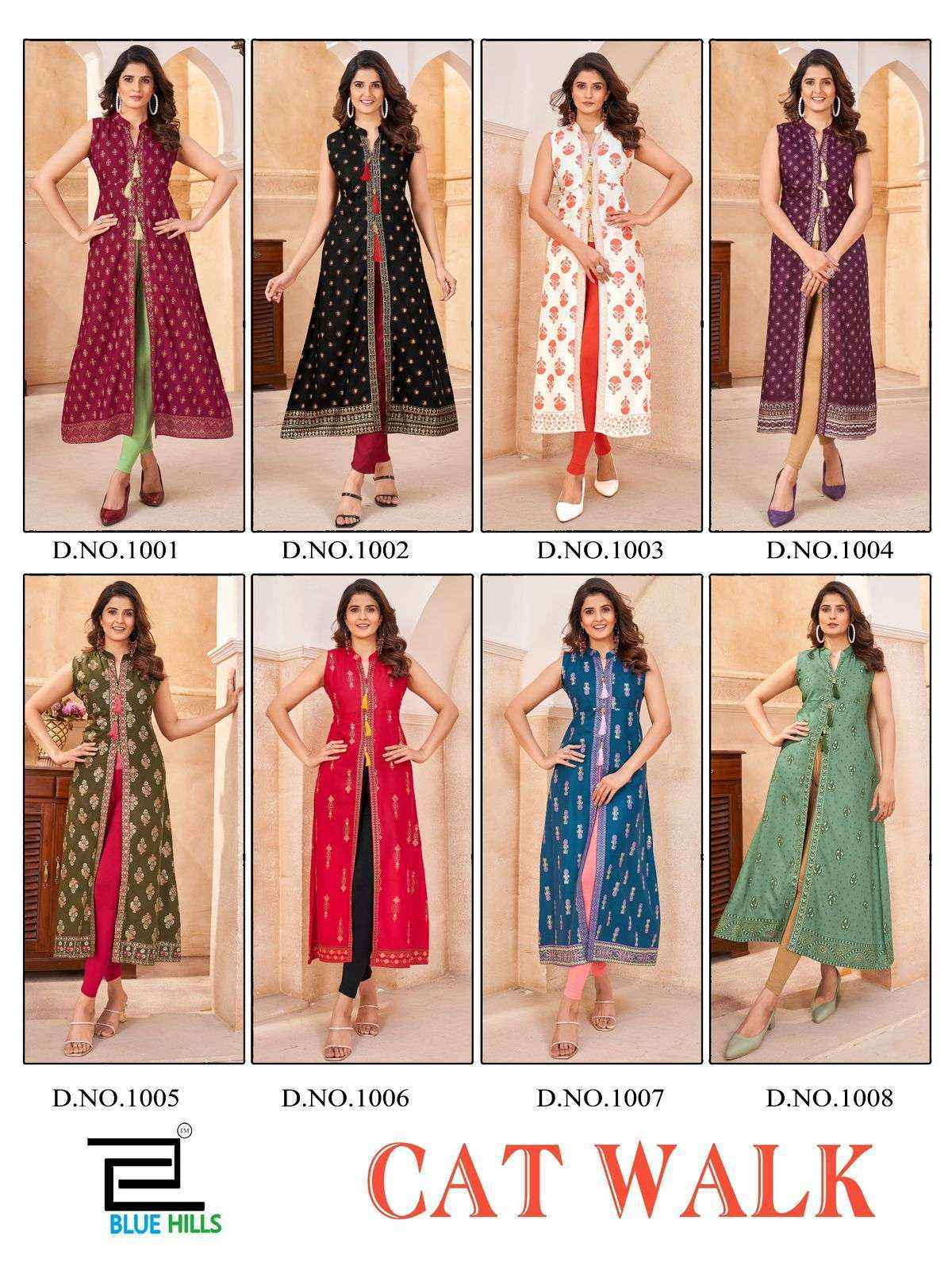 Blue Hills Cat Walk Rayon Kurti (8 pcs Catalogue)