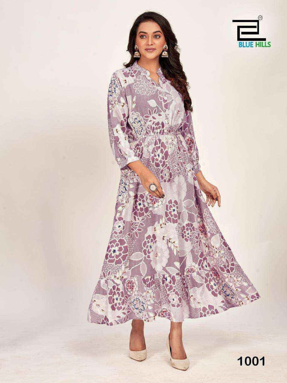 Blue Hills Florida Rayon gown 2 pcs Catalogue