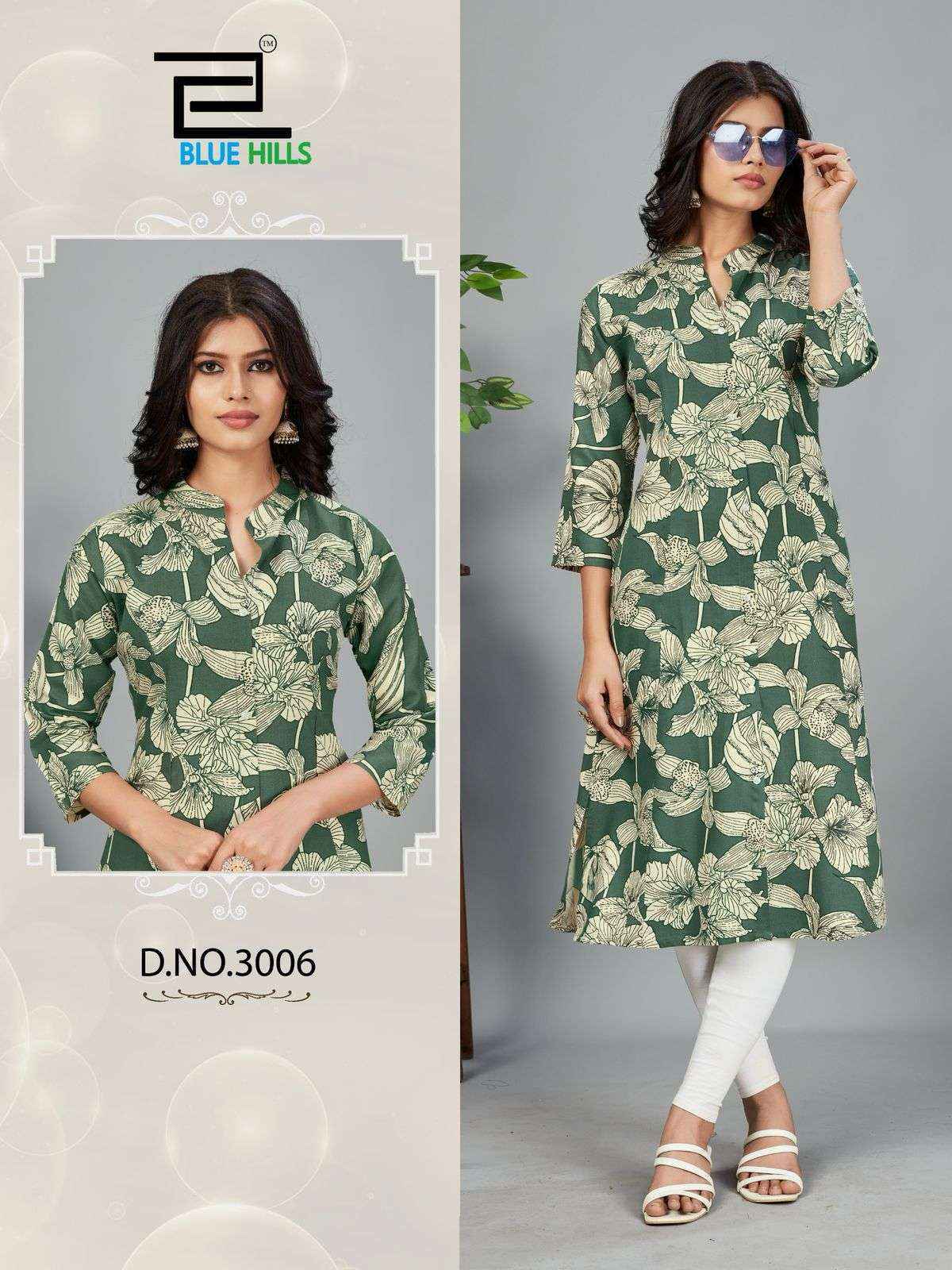 Blue Hills Maher Vol-3 Rayon Kurti (7 pcs Catalogue)