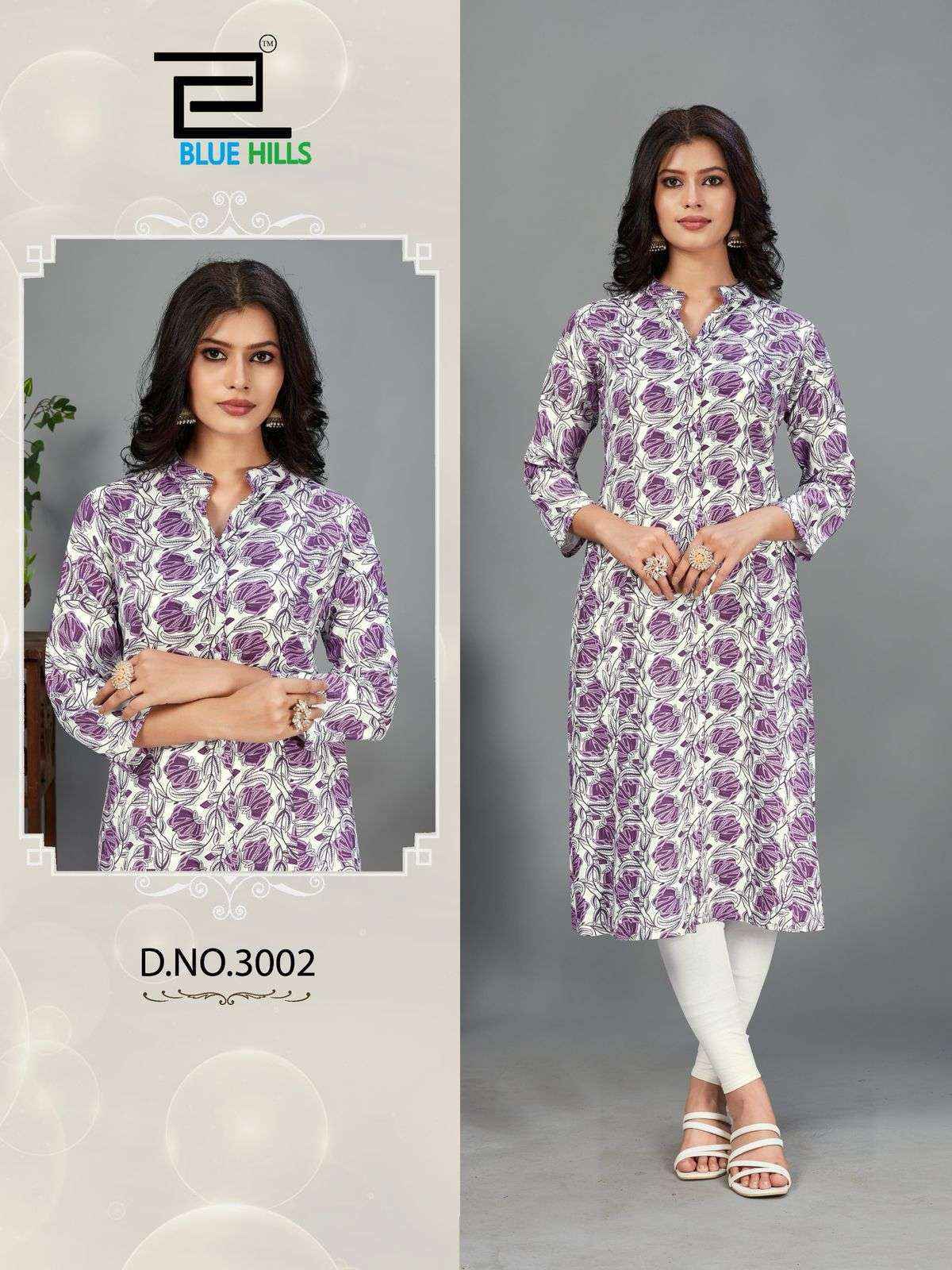 Blue Hills Maher Vol-3 Rayon Kurti (7 pcs Catalogue)