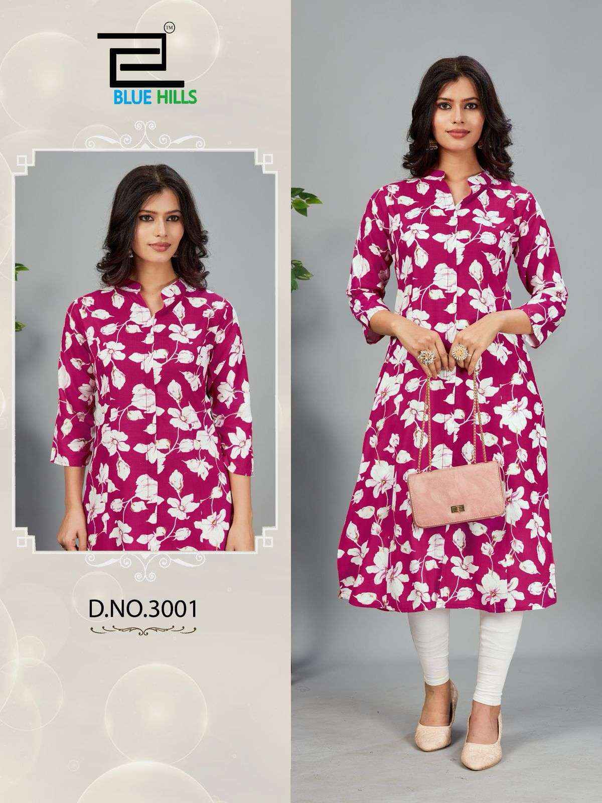 Blue Hills Maher Vol-3 Rayon Kurti (7 pcs Catalogue)