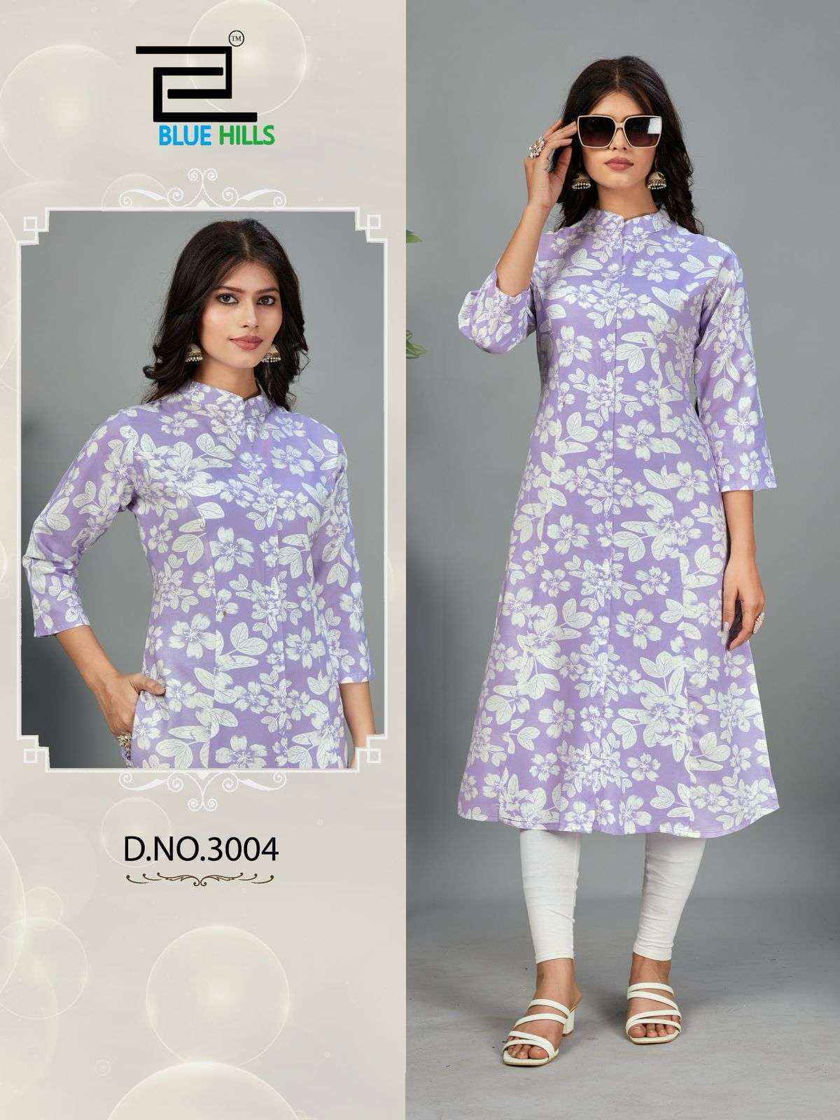 Blue Hills Maher Vol-3 Rayon Kurti (7 pcs Catalogue)