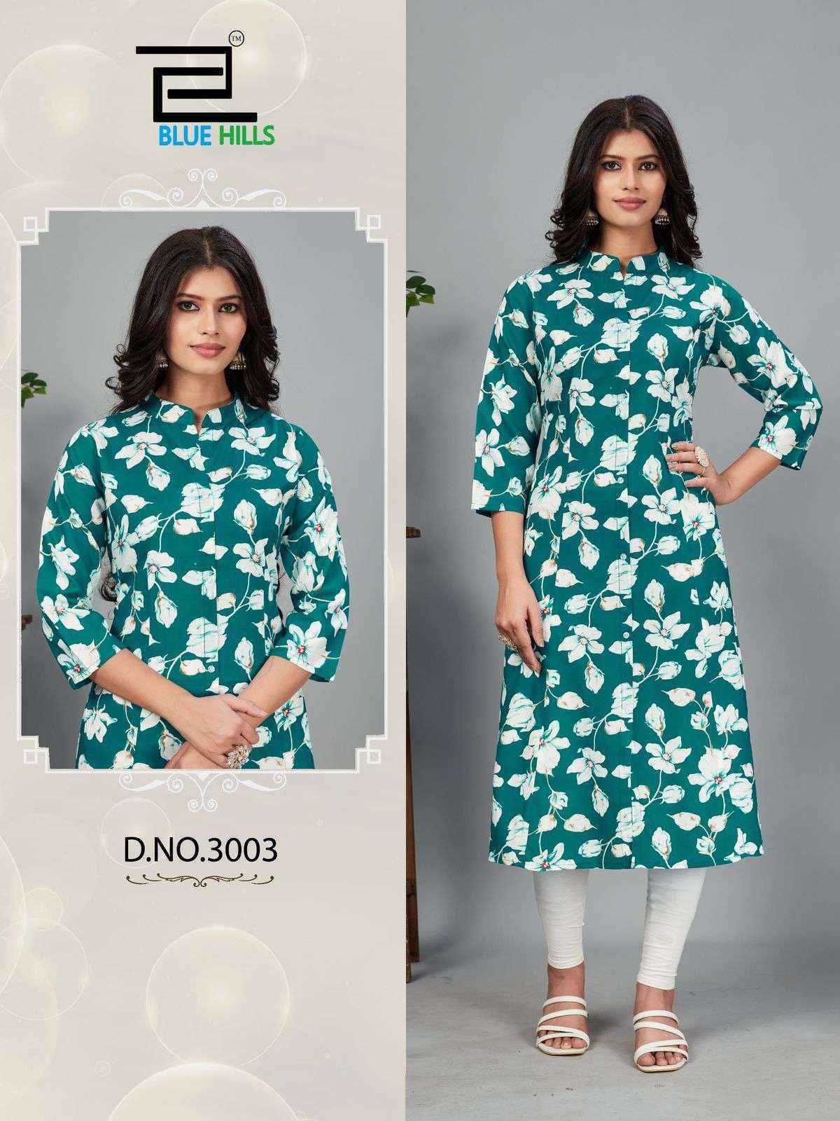 Blue Hills Maher Vol-3 Rayon Kurti (7 pcs Catalogue)