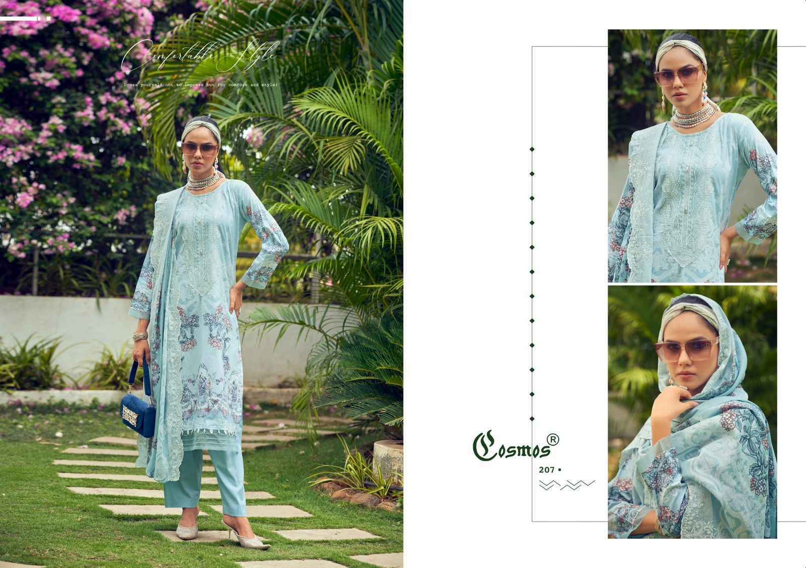 Cosmos Needle Wonder Vol-2 Lawn Cotton Dress Material (8 pcs Catalogue)